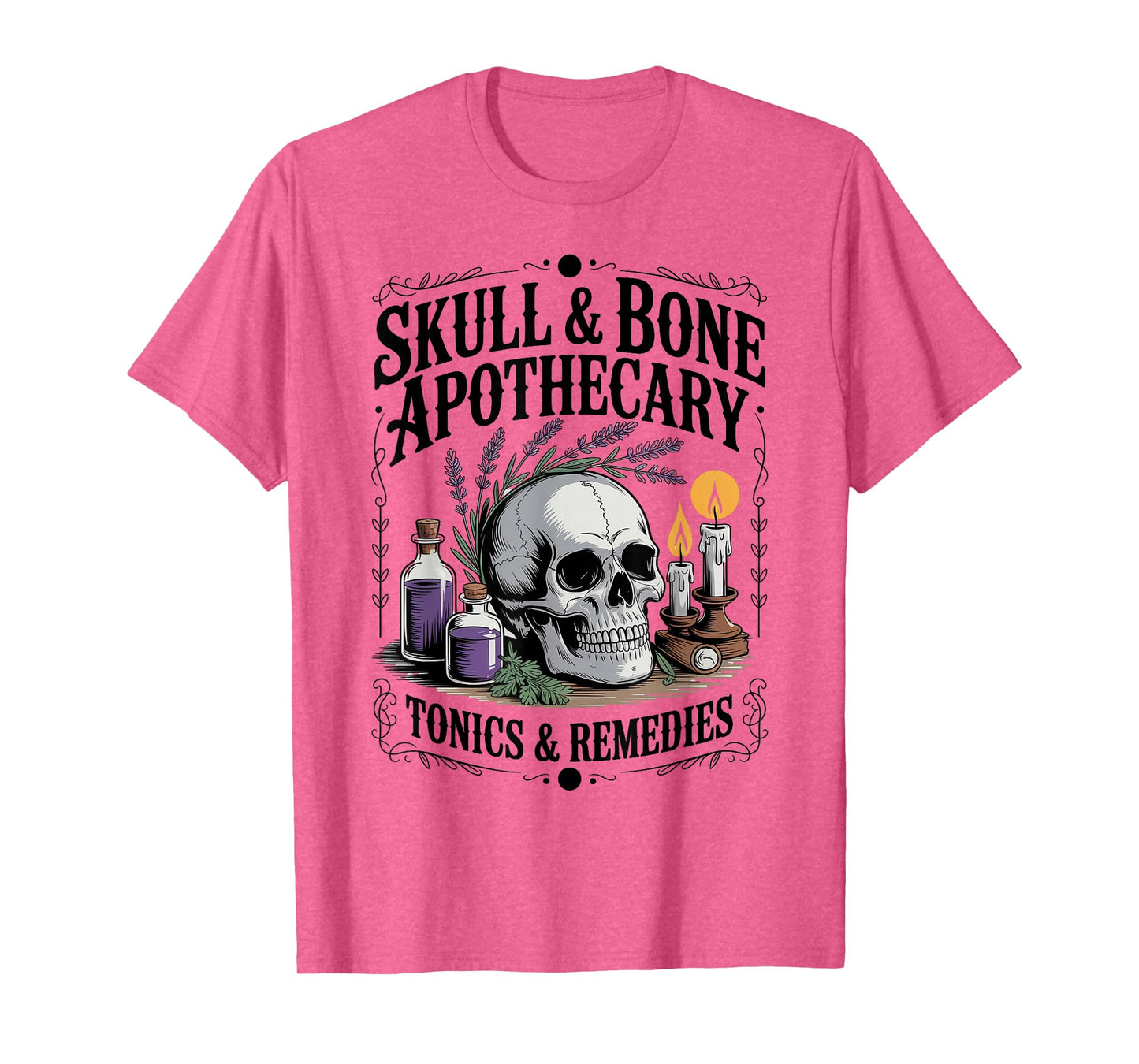 Skull and Bone Apothecary Tonics and Remedies Occult Witch T-Shirt