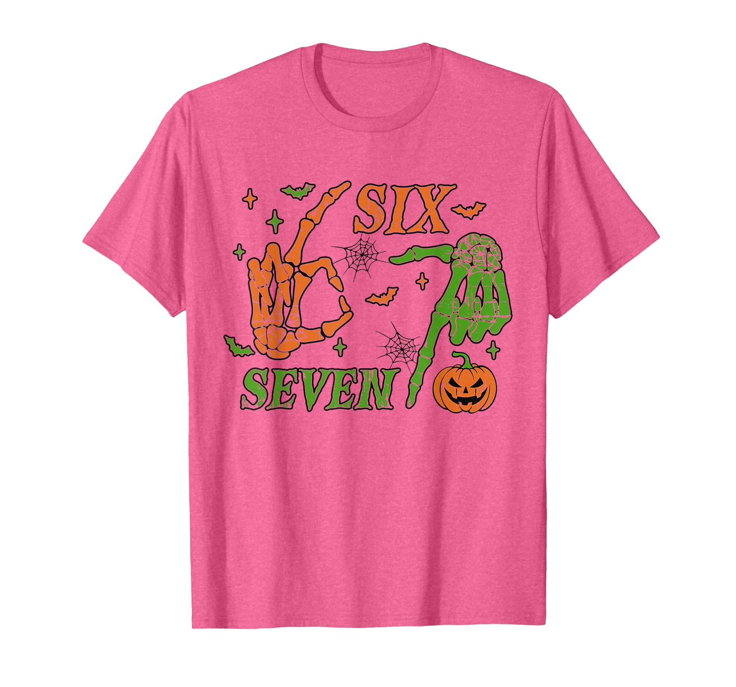 67 Meme Skeleton Hand 6 7 Halloween Six Seven Funny Teens T-Shirt