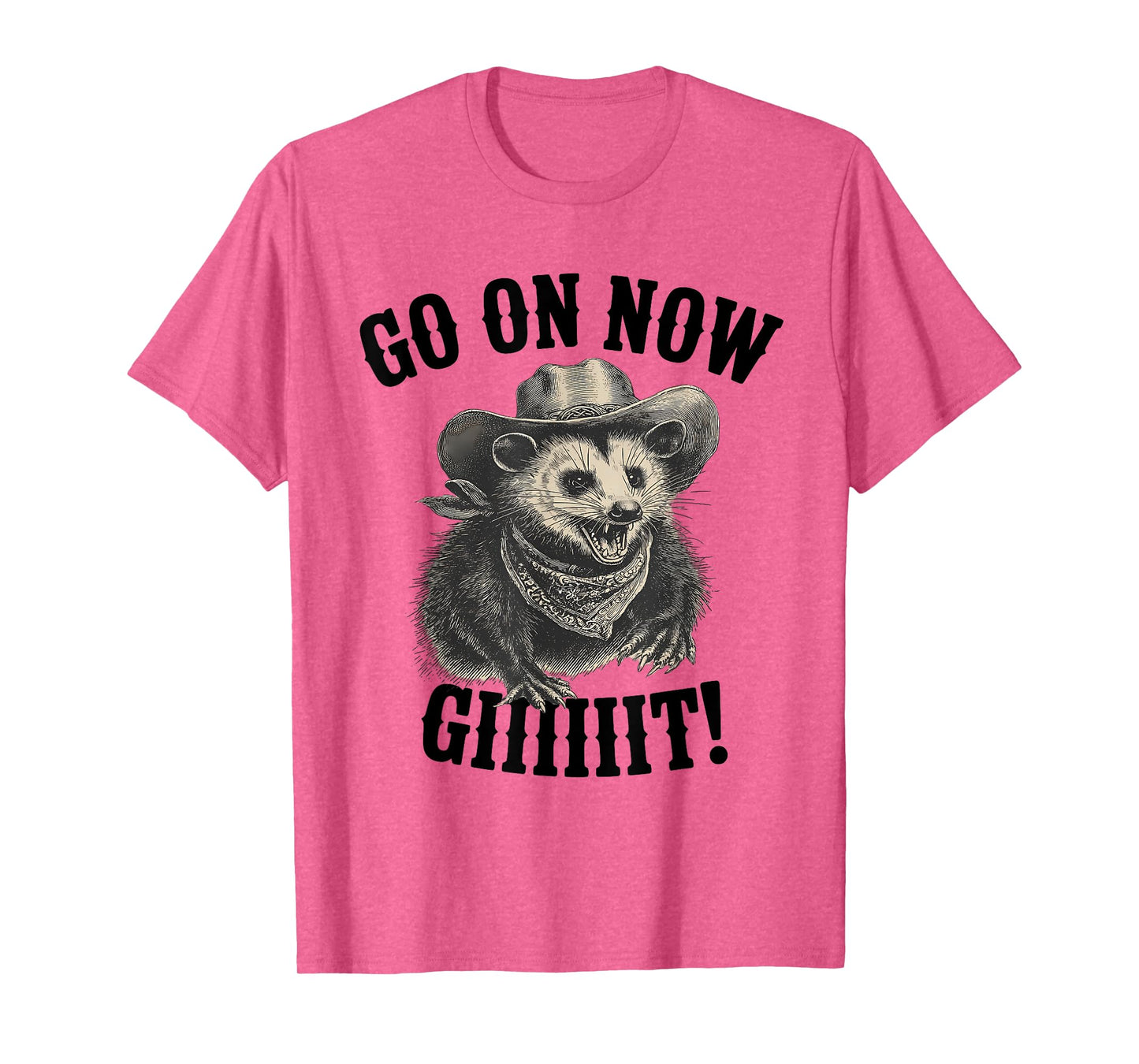 Western Opossum Vintage Country Possum Rodeo Go On Now Git T-Shirt
