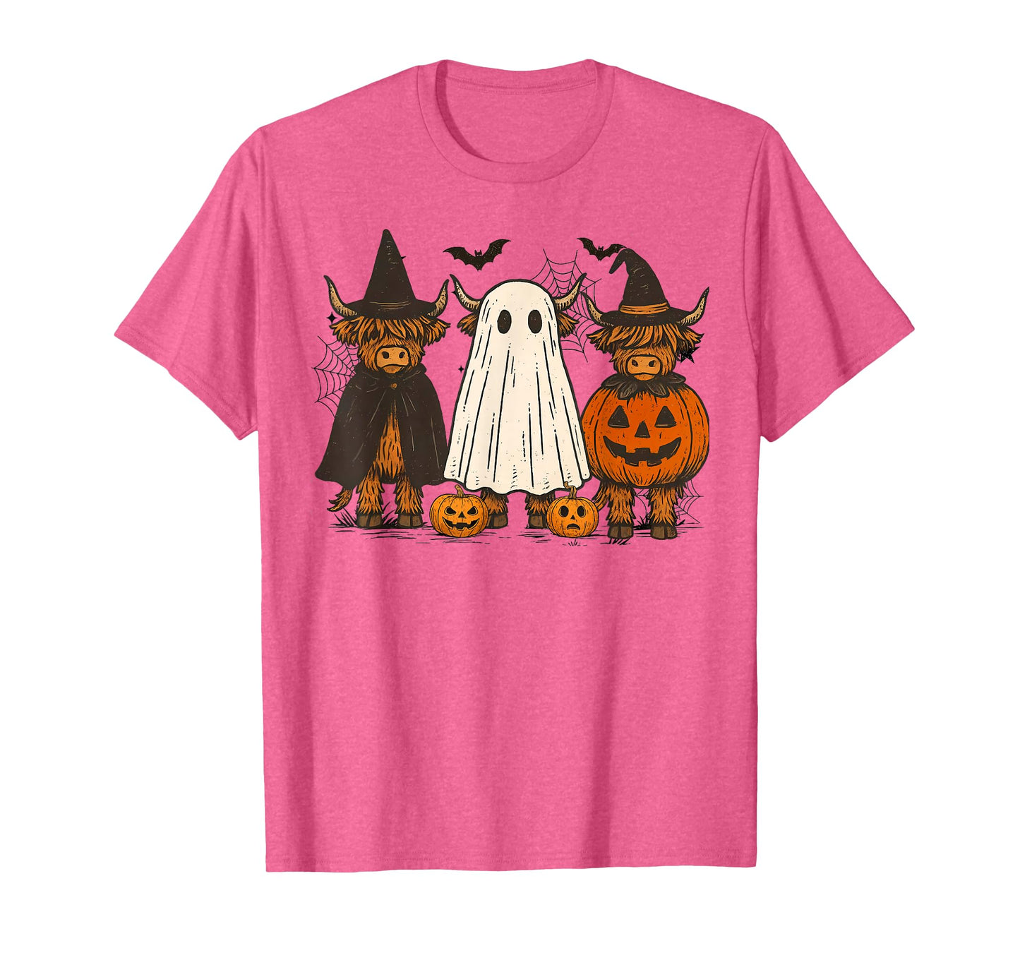 Halloween Highland Cow Witchy Cow Spooky Pumpkin Hello Fall T-Shirt