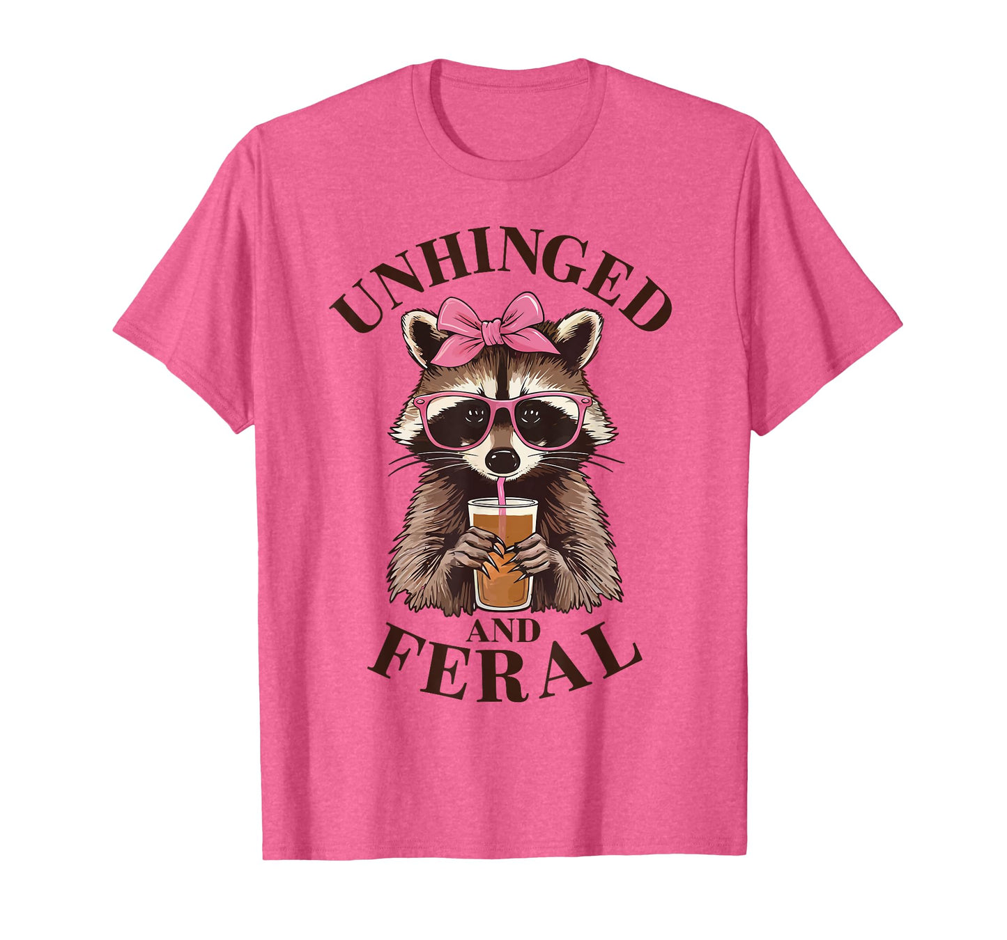 Unhinged and Feral Funny Racoon Glasses Toddler Girls Kids T-Shirt