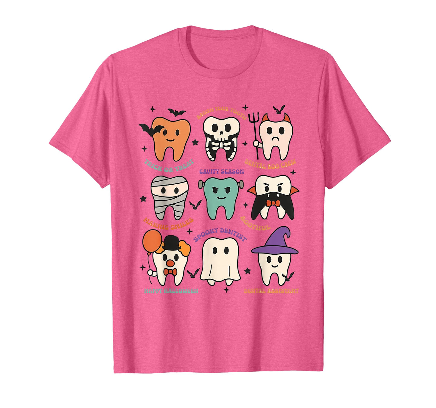 Funny Halloween Teeth Spooky Season Dentist Dental Squad T-Shirt