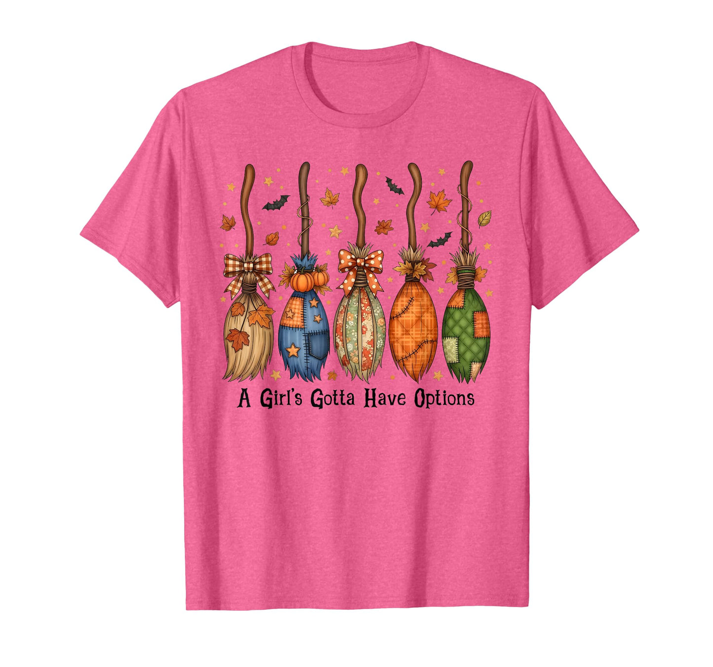 Funny Halloween A Girl's Gotta Have Options Witch Broom Kids T-Shirt