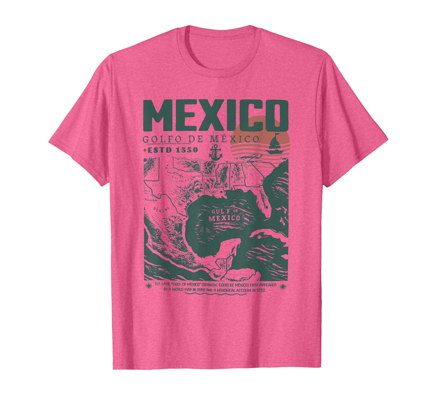 Gulf of Mexico 1550 Historic Map T-Shirt