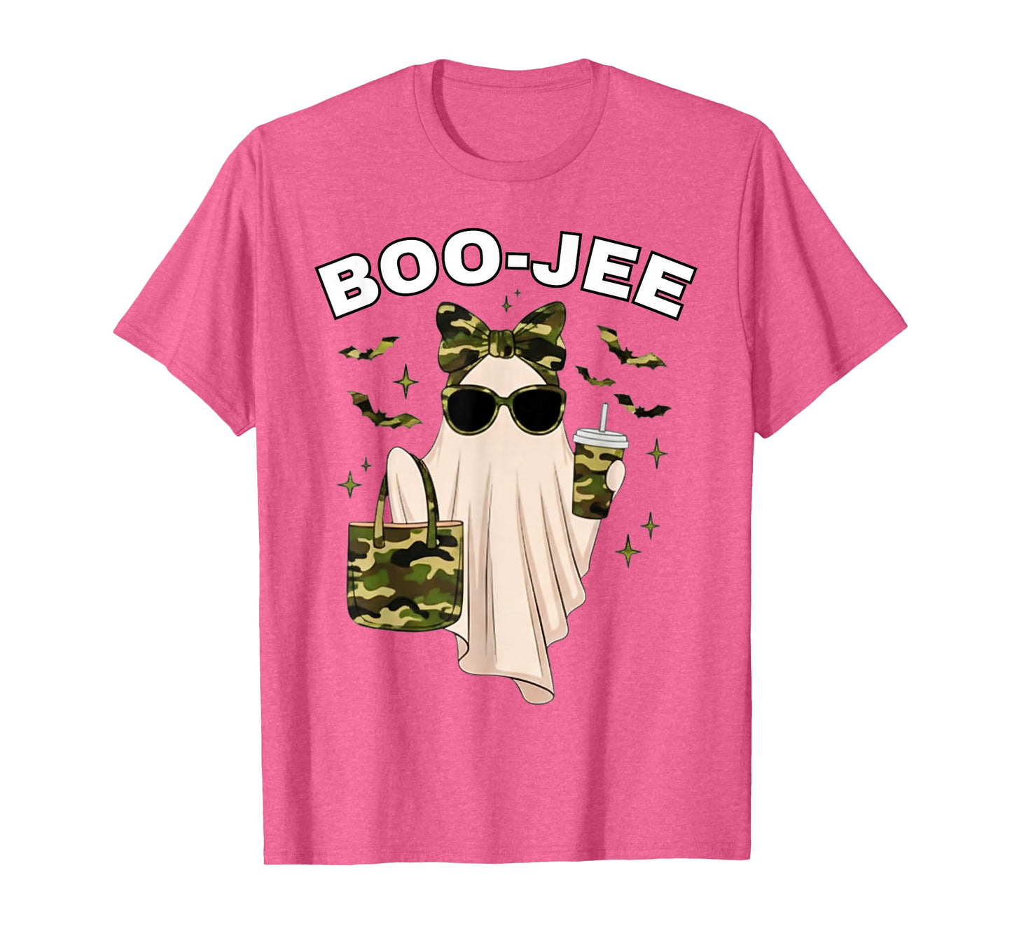 Coquette Camo Ghost Coffee Boo-JEE Halloween Boujee Ghost T-Shirt