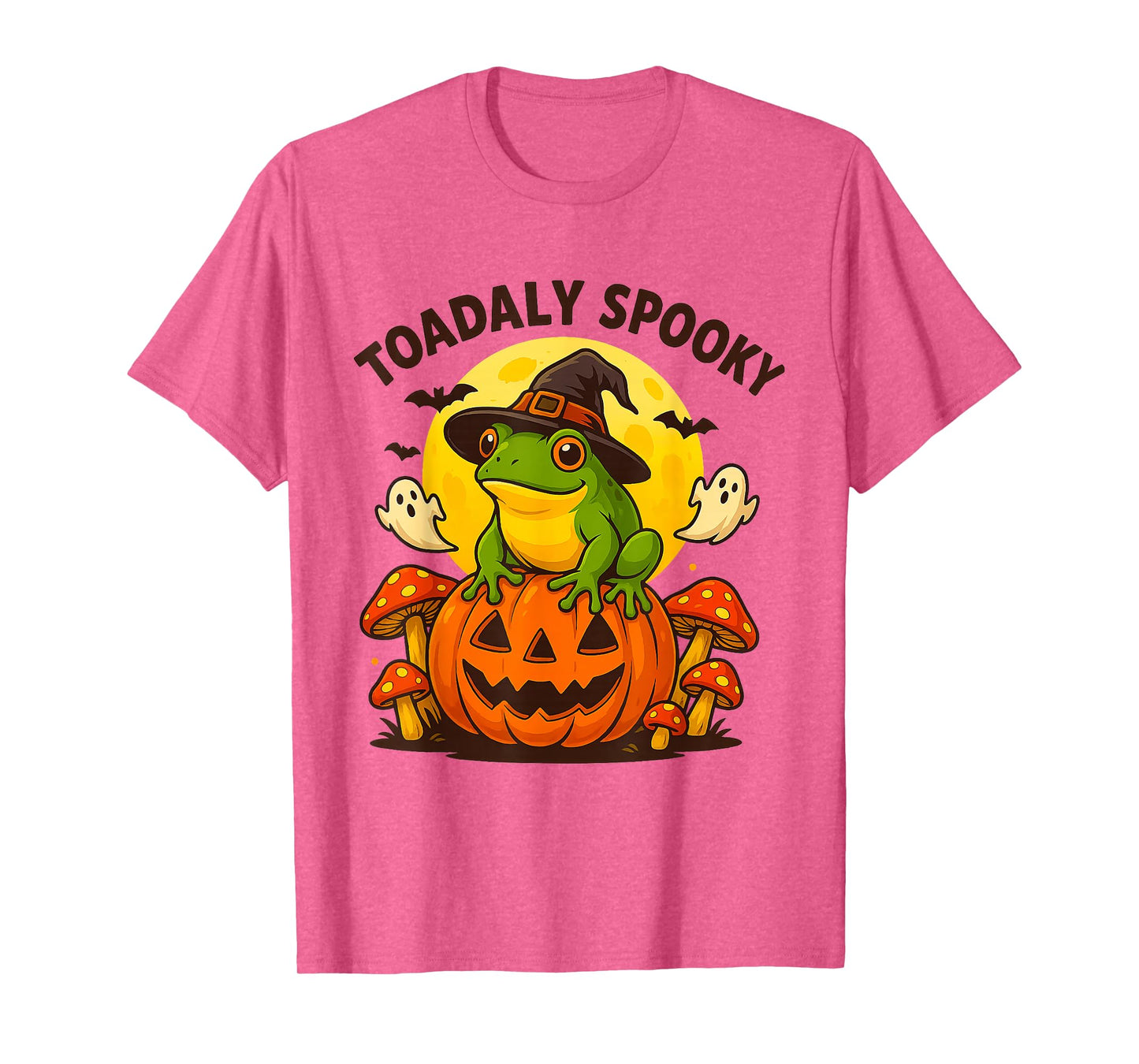Funny Toadally Spooky Halloween Frog Pumpkin and Bat T-Shirt