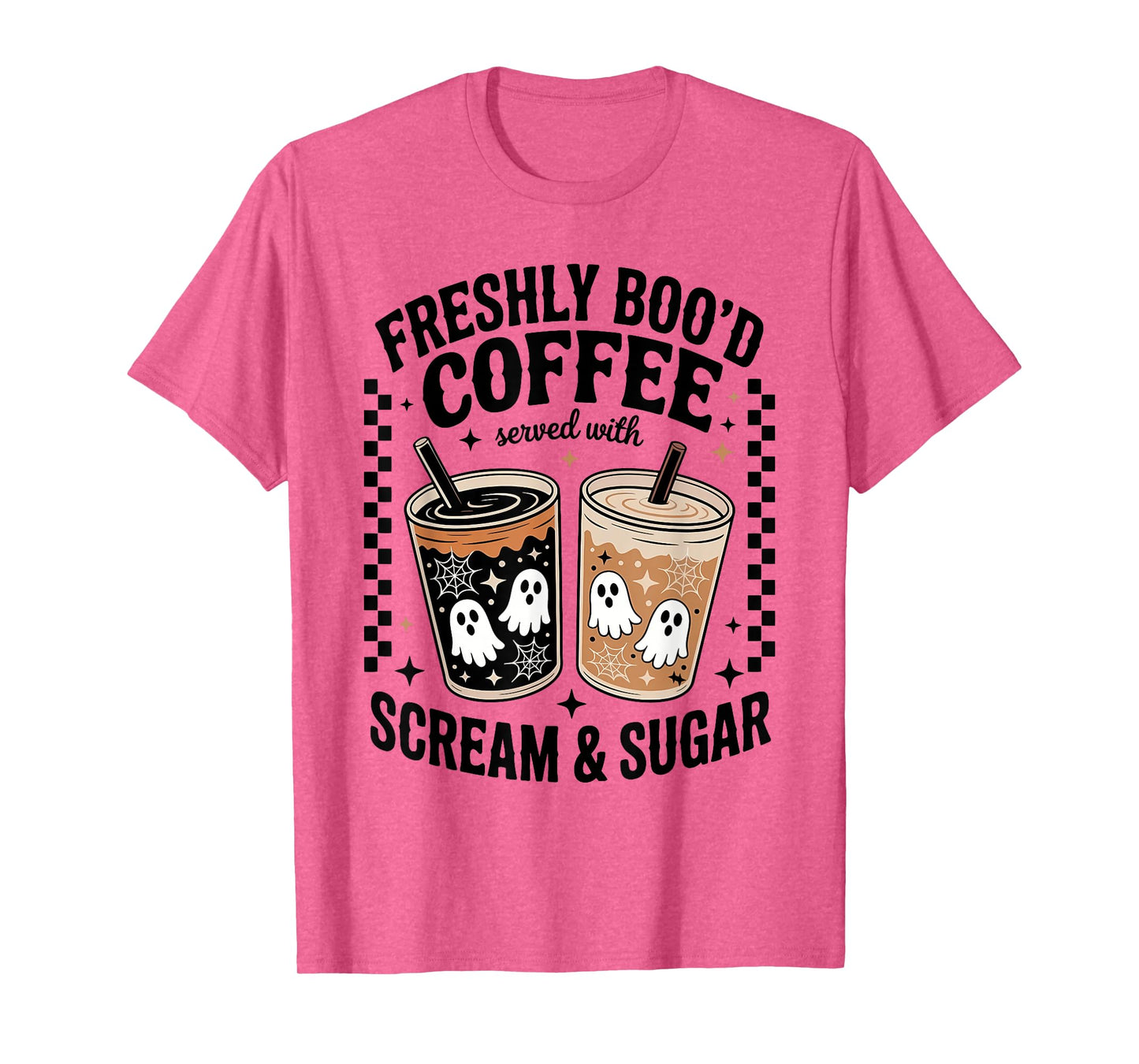 Freshly BOO'D Coffee Served with Scream & Halloween Design T-Shirt