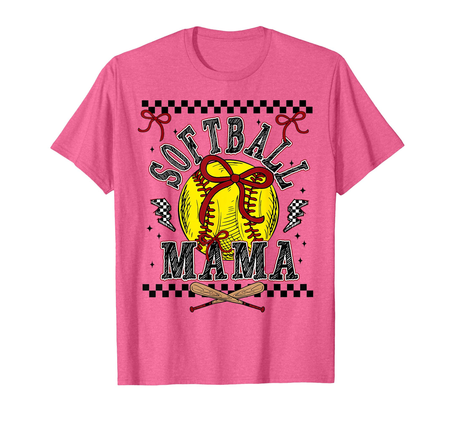 Softball Mama Coquette Softball Game Day Softball Mom Mother T-Shirt