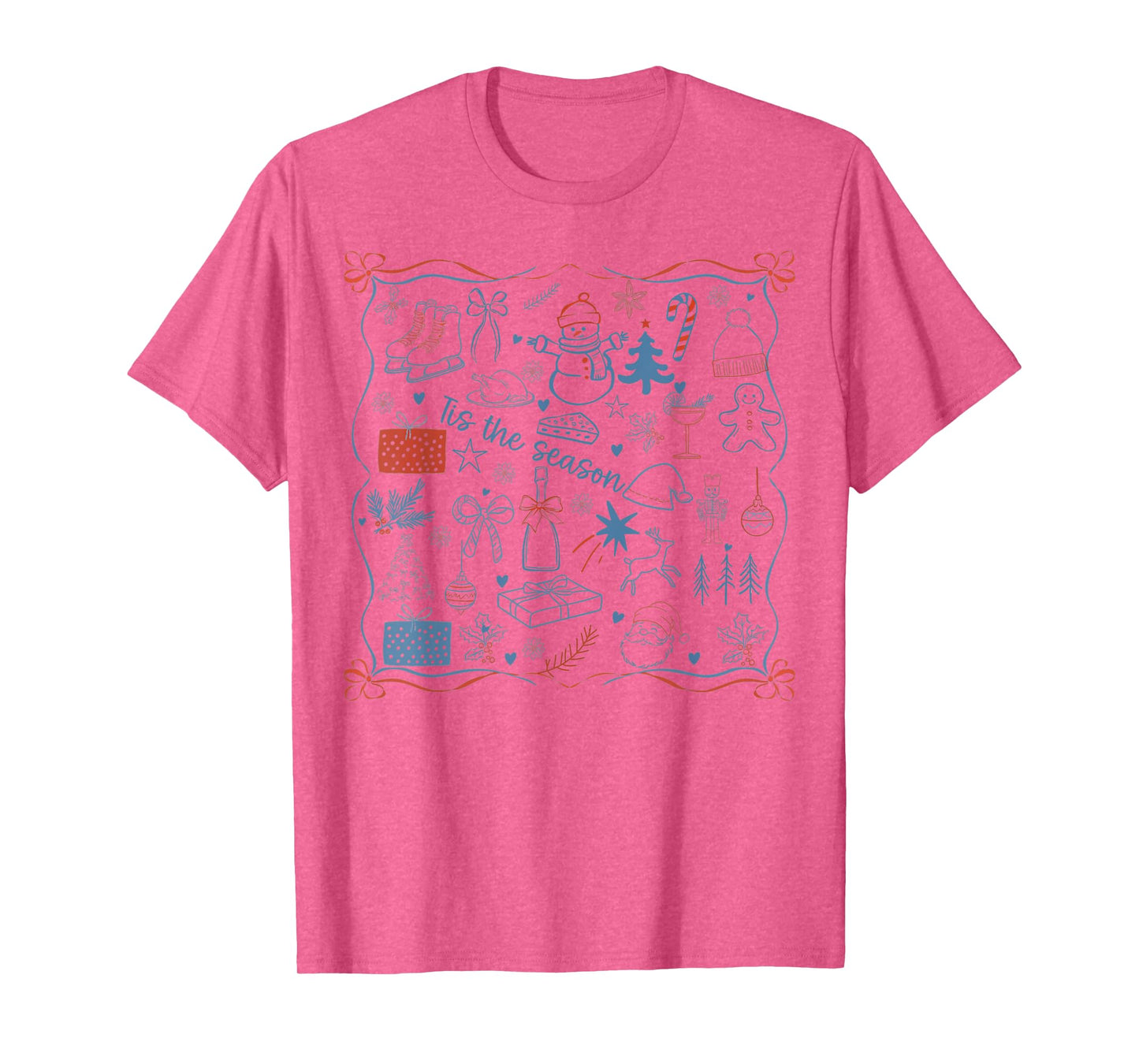 Retro Christmas Tis The Season Festive Icons Xmas Cute T-Shirt