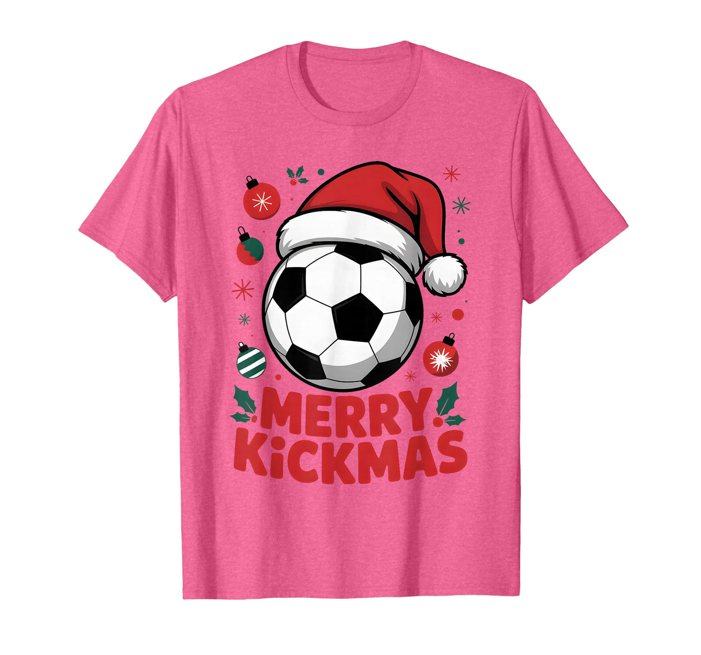 Merry Goalmas Christmas Santa Soccer Ball Graphic Kids Boys T-Shirt