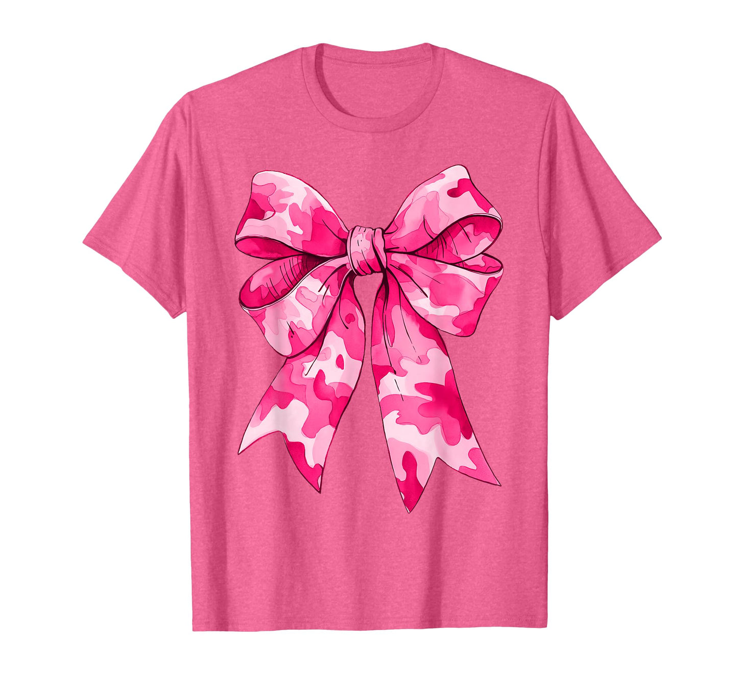 Girl Cute Pink Camo Color Coquette Bow Camouflage T-Shirt
