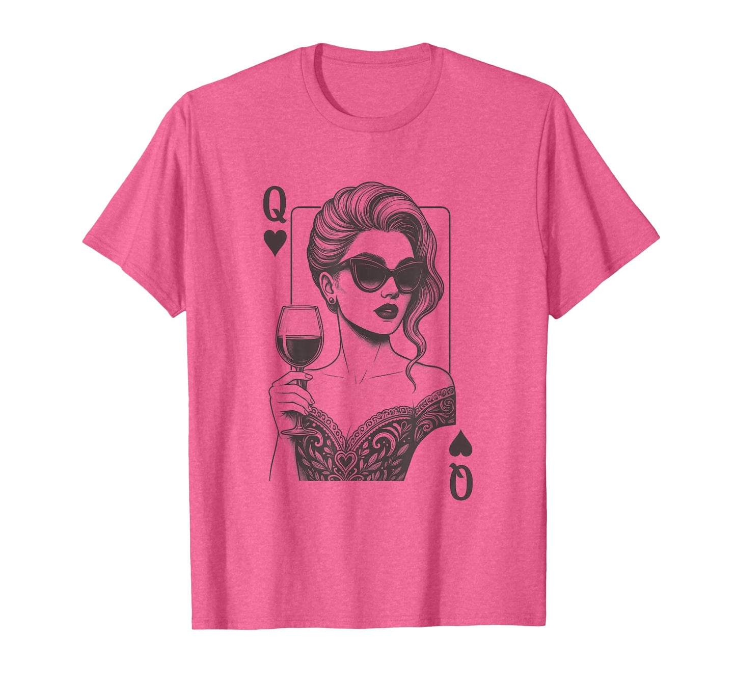 Queen of Hearts Playing Card Deck Women Vintage T-Shirt