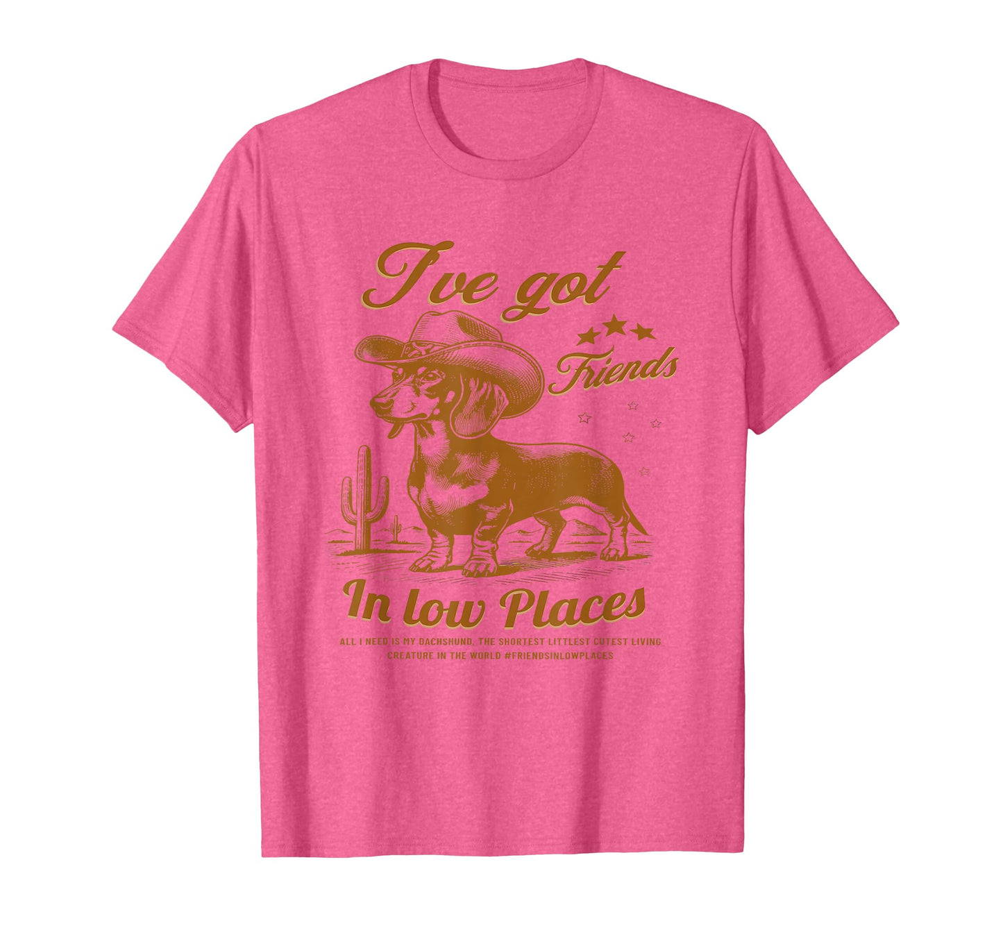 I've Got Friends In Low Places Funny Dachshund Western Shirt T-Shirt