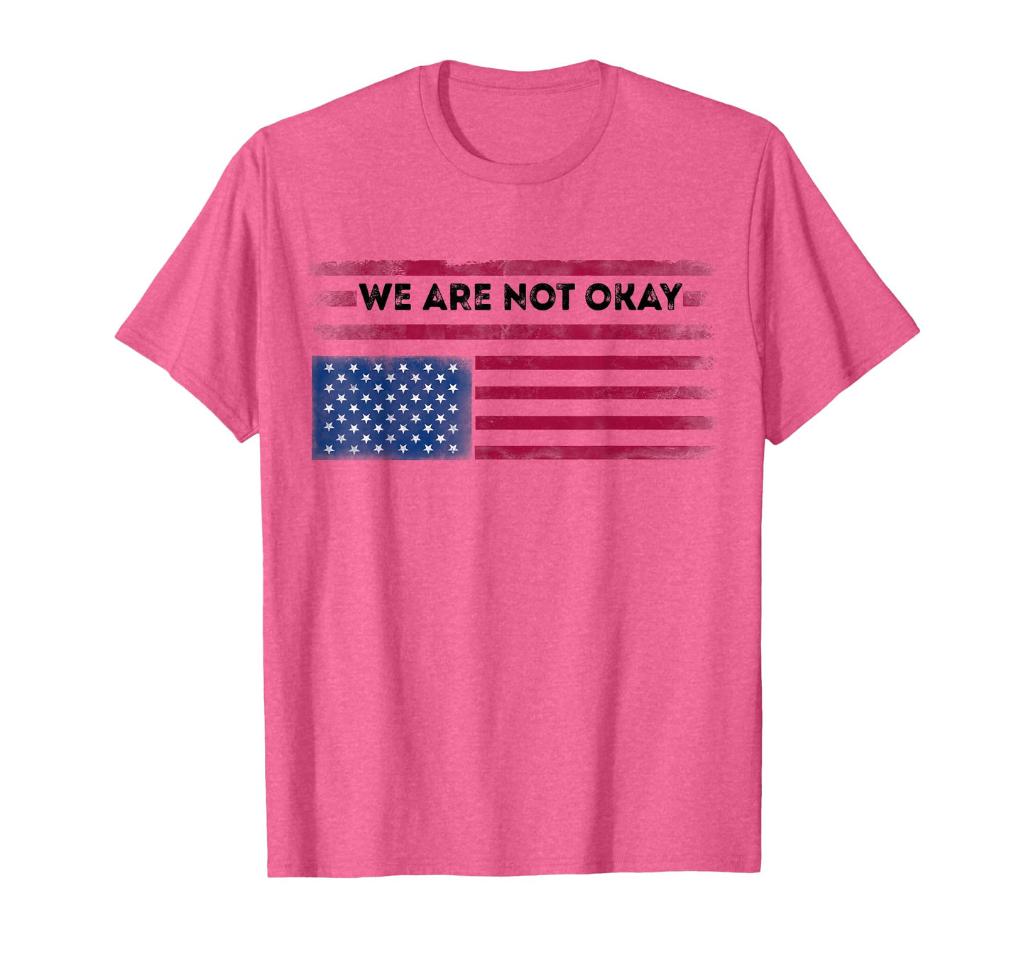 Upside Down American Flag We Are not Okay Distressed Men T-Shirt