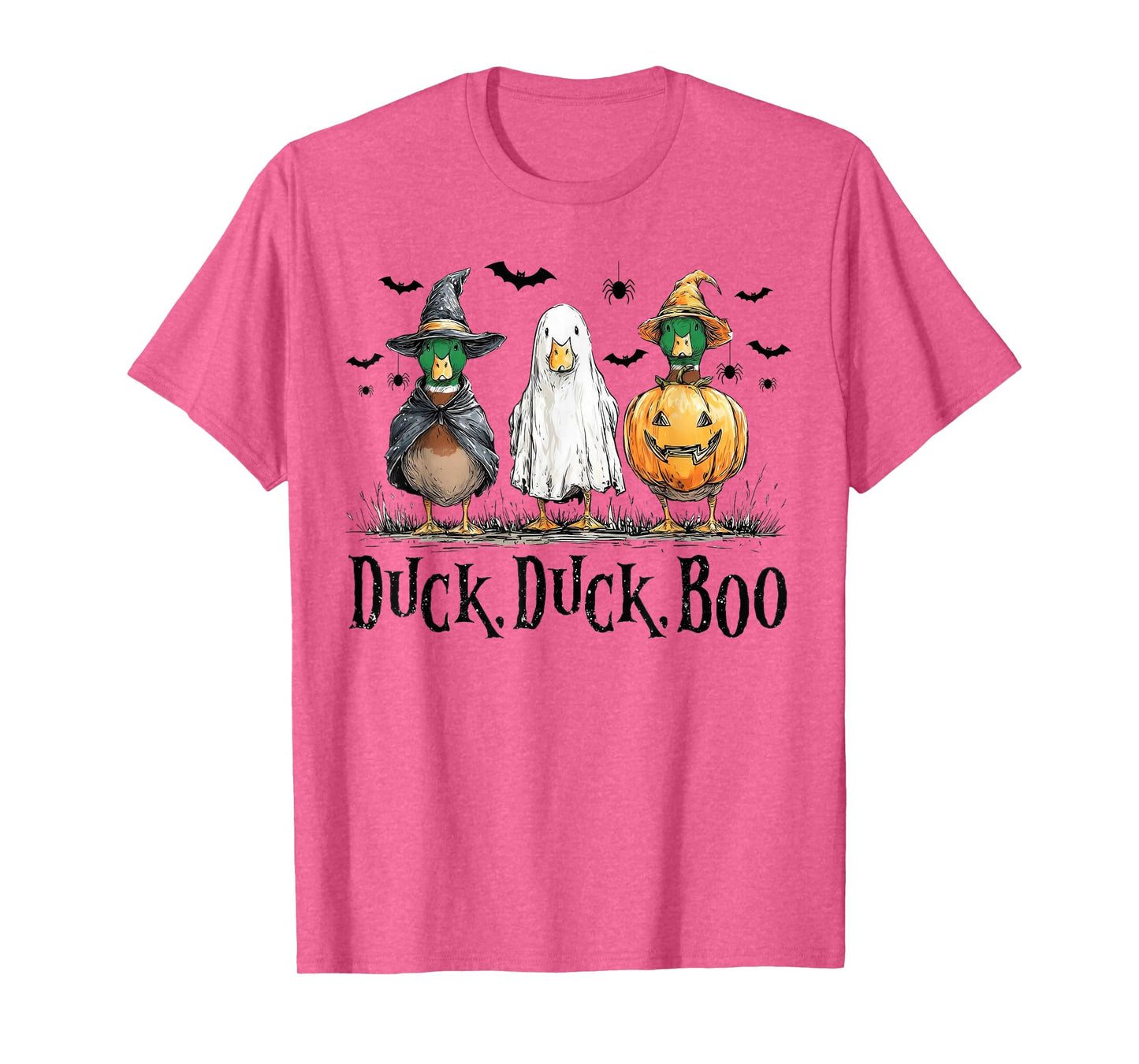 Cute Duck Duck Boo Funny Spooky Goose Halloween Fall Pumpkin T-Shirt
