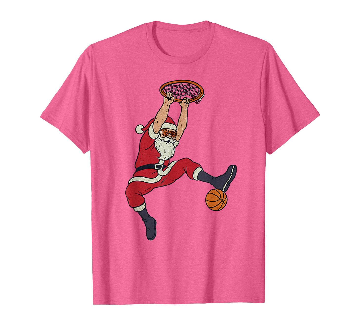 Santa Claus Playing Basketball Xmas Holiday Funny Christmas T-Shirt