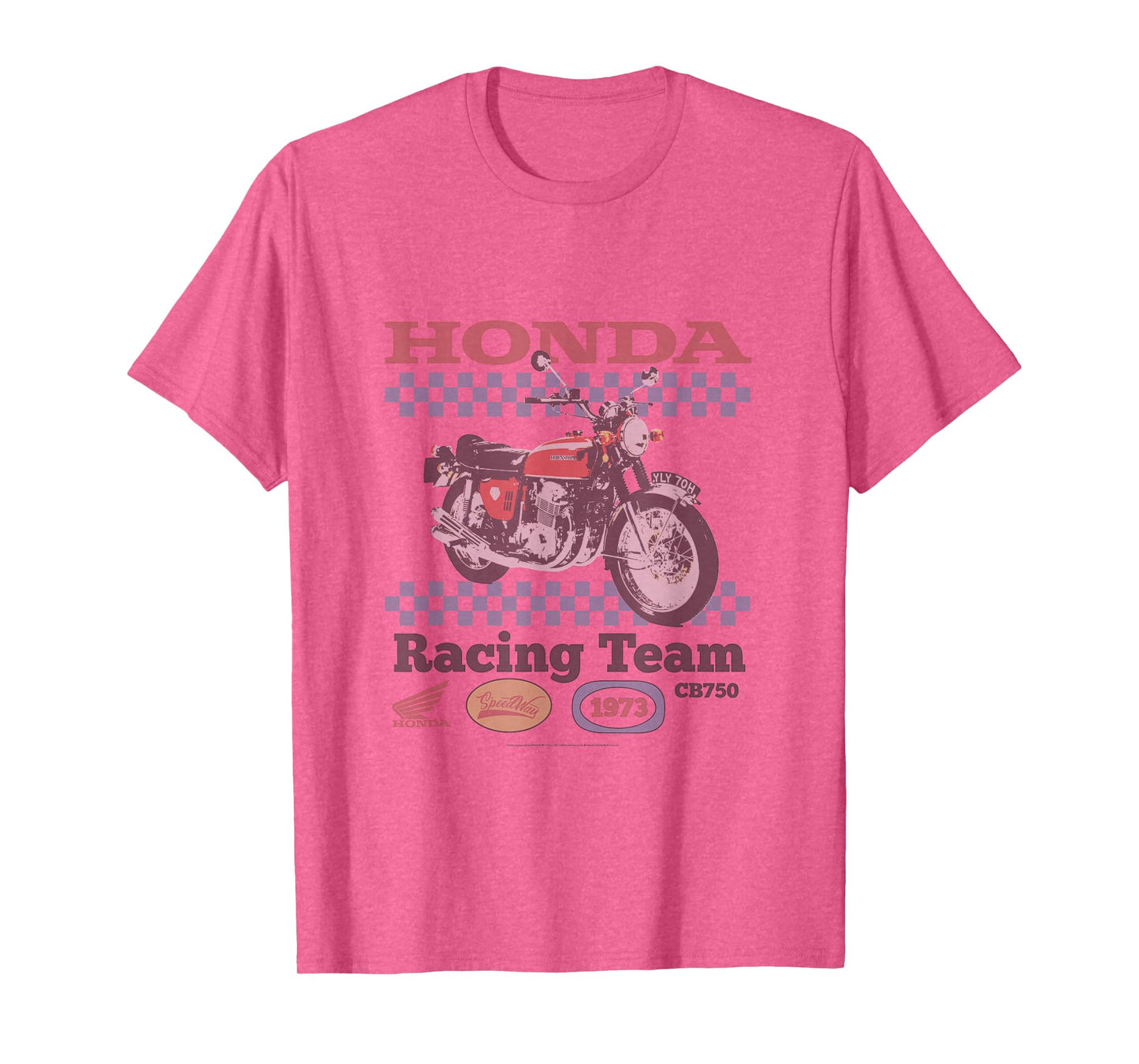 Honda Powersports Vintage CB750 Racing Team Checkered T-Shirt