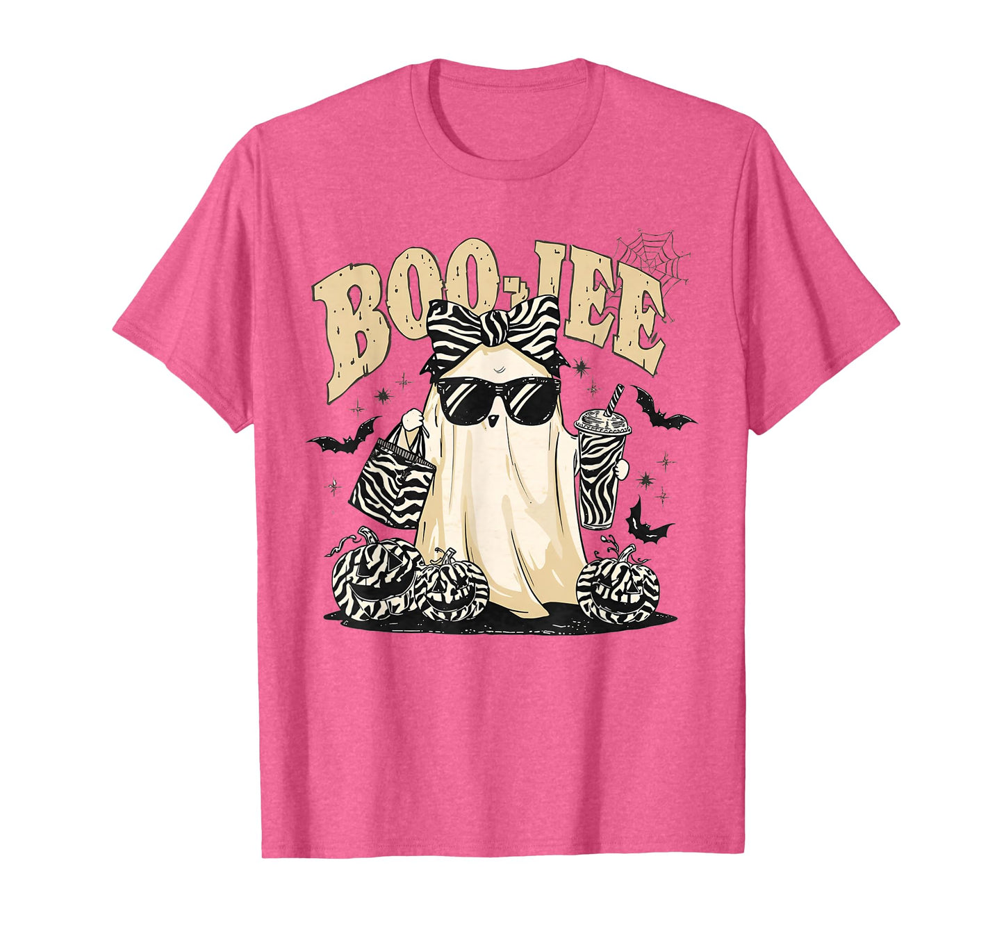 Coquette Leopard Ghost Coffee Boo-JEE Halloween Boujee Ghost T-Shirt
