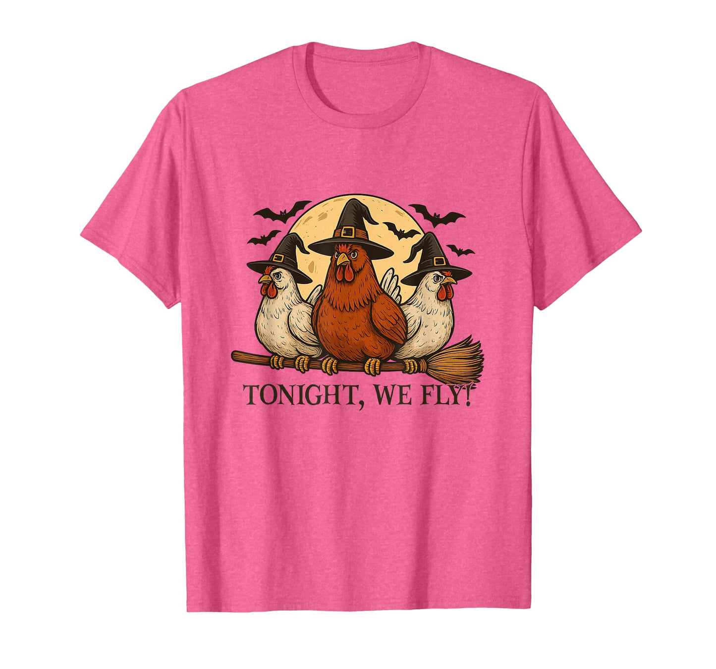 Tonight We Fly Funny Chicken Witches Spooky Farm Halloween T-Shirt