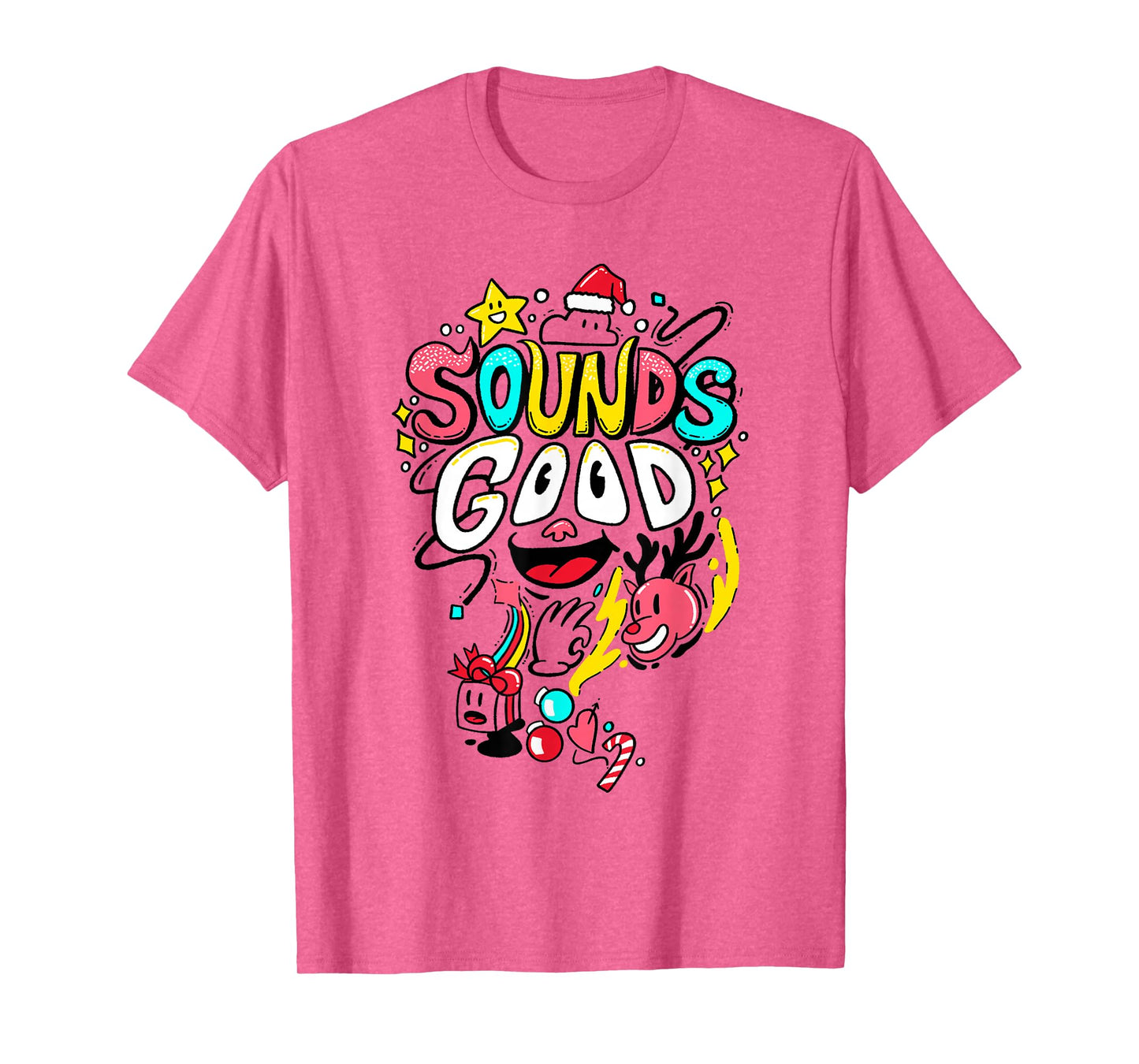 Funny Cartoon Sounds Illustration Good Christmas Theme T-Shirt