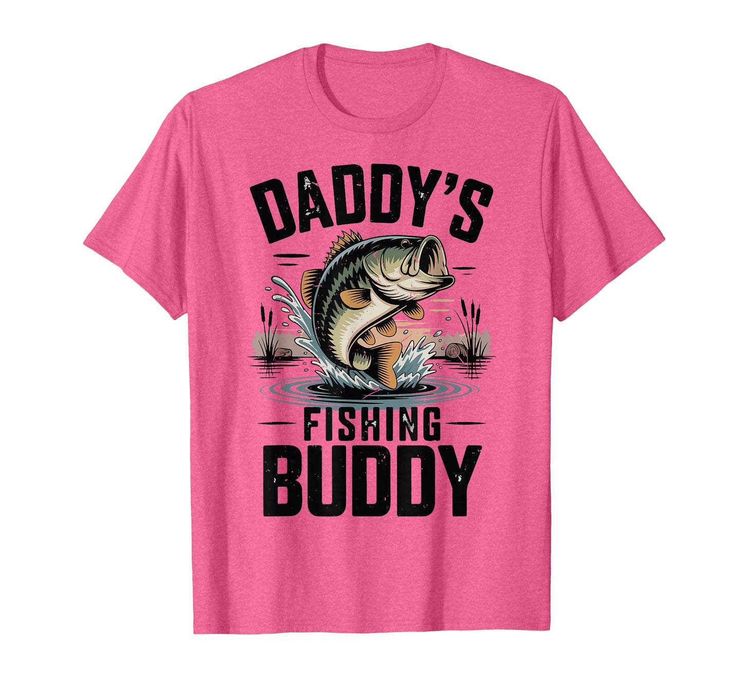 Boy Daddy Fishing Buddy Matching Fishing Gift Funny Bass Son T-Shirt