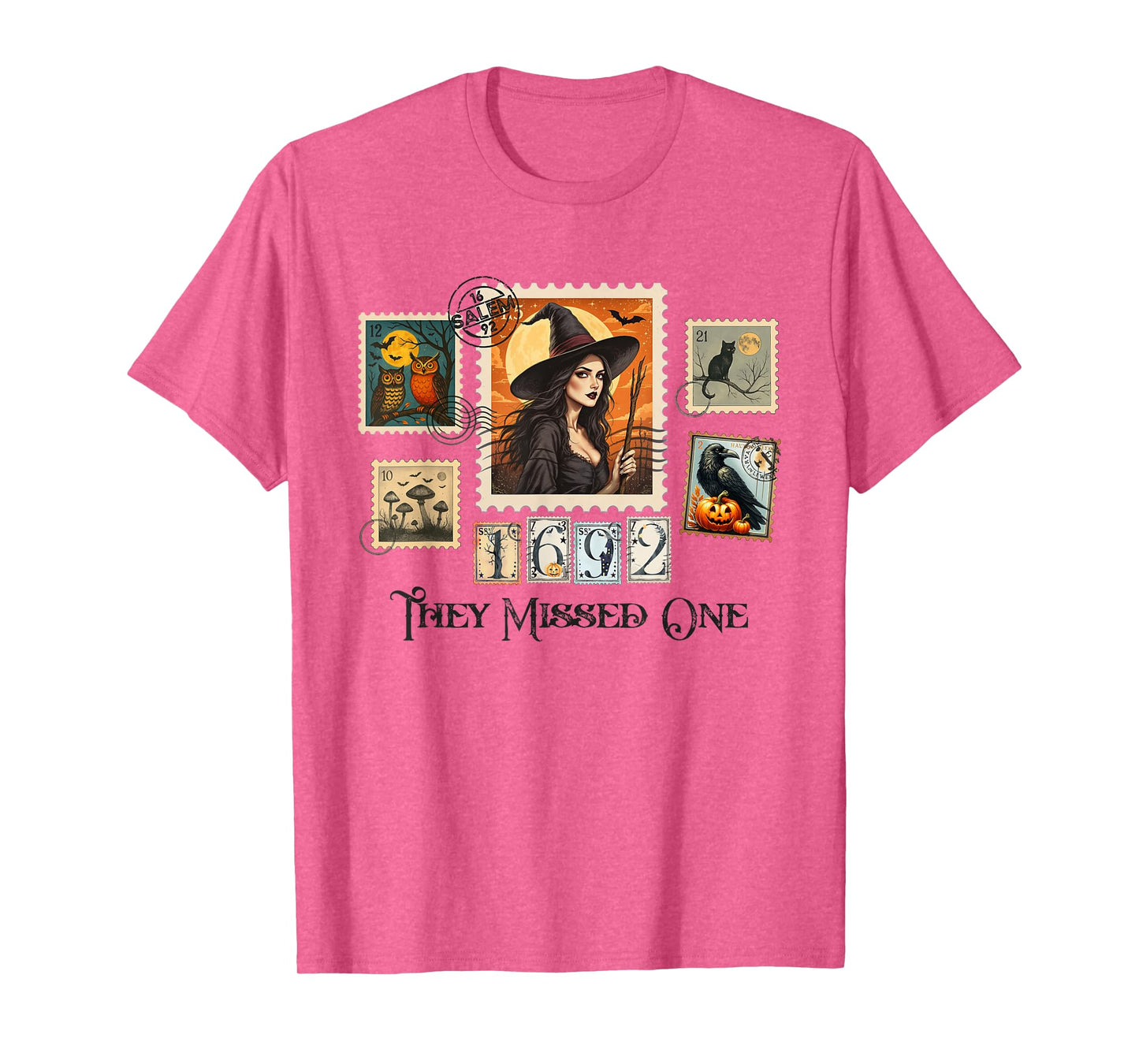 Salem Witch They Missed One 1692 Halloween Postage Stamp T-Shirt