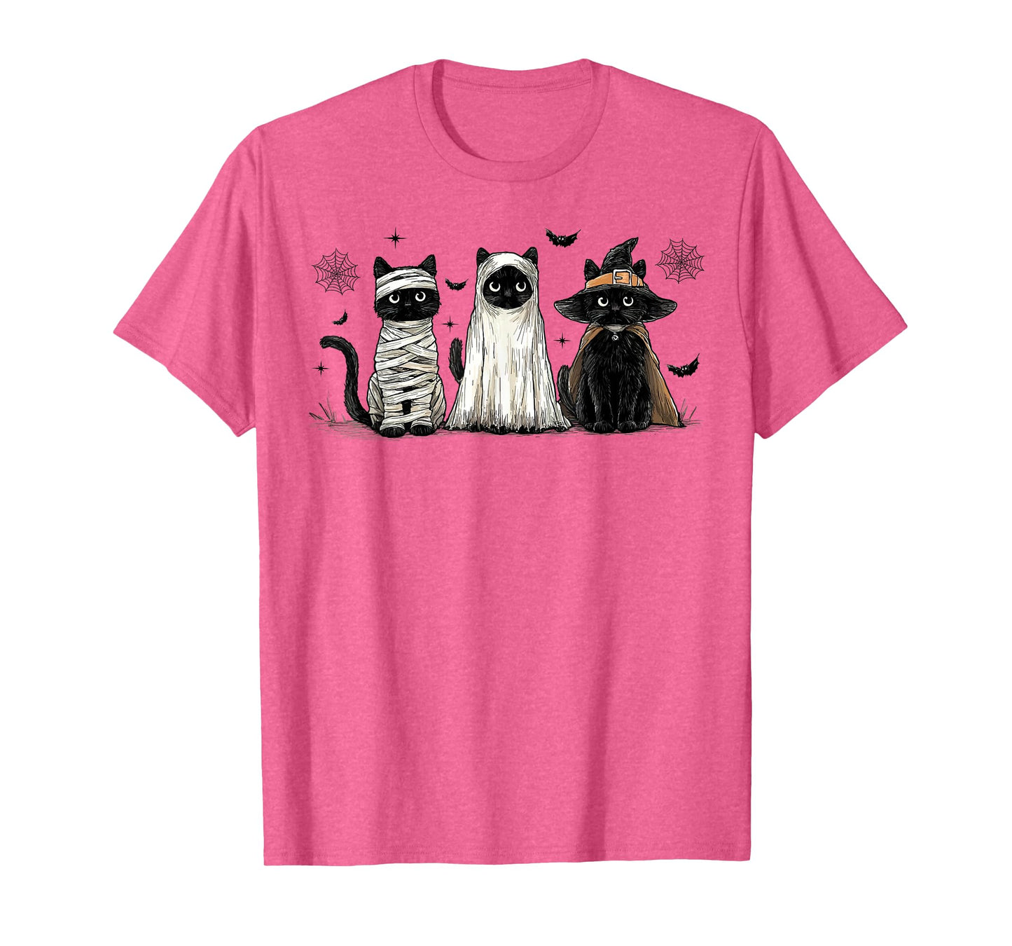 Retro Cute Black Cat Funny Halloween Pumpkin Men Women Kids T-Shirt