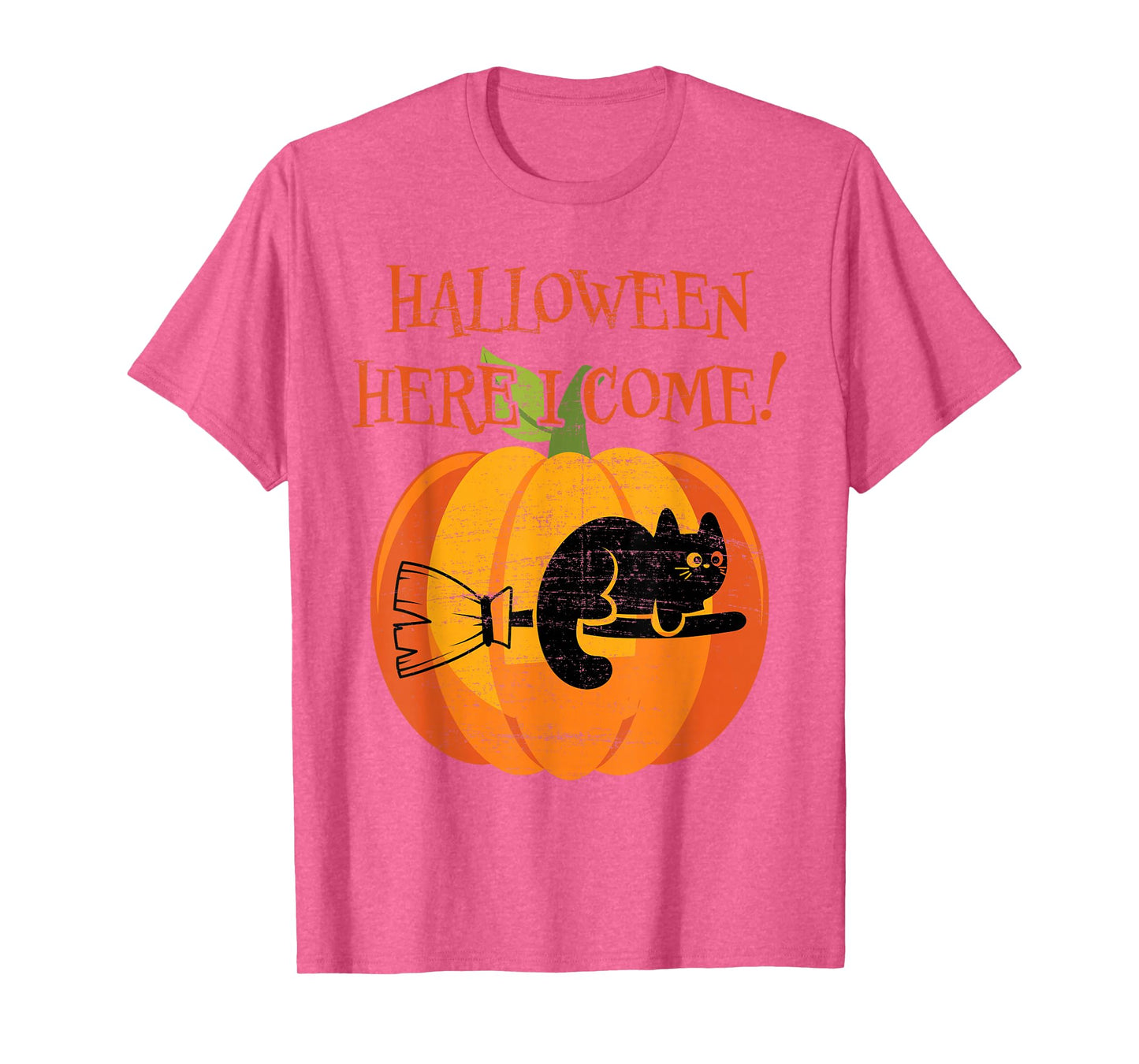 Funny Cat Lady Halloween Pumpkin Witch Black Cat Costume Cat T-Shirt