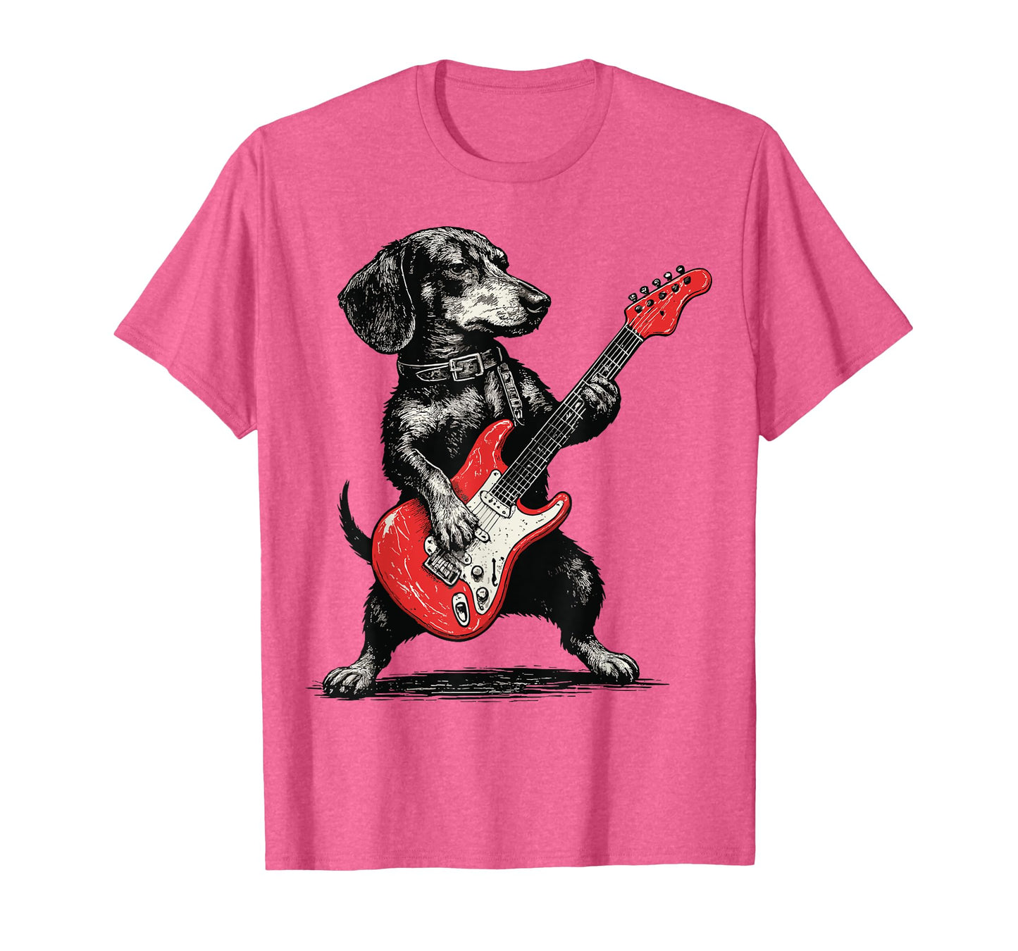 vintage dachshund weenie playing guitar T-Shirt