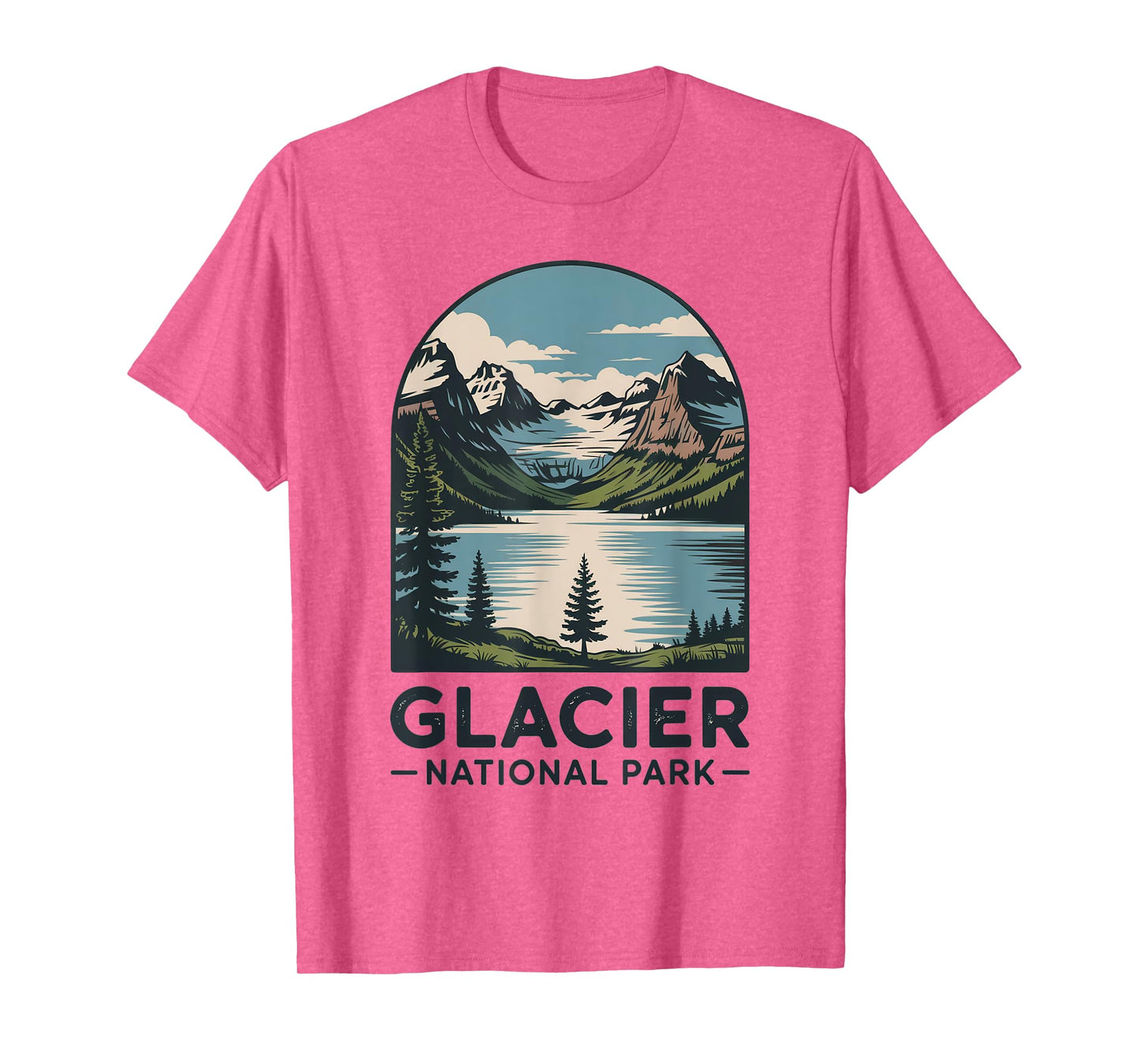 Glacier National Park Retro Outdoor Camping US National Park T-Shirt