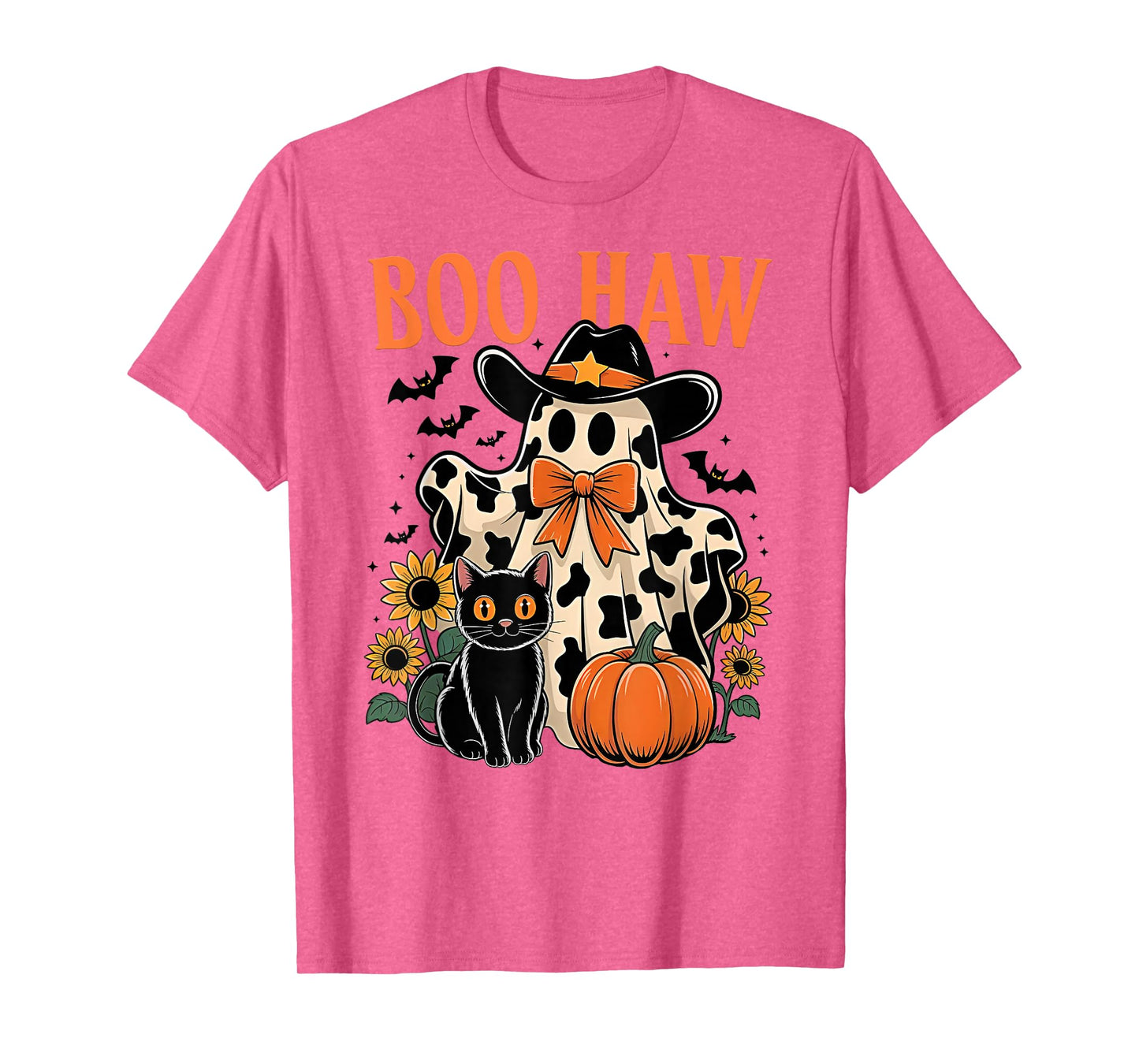 Boo Haw Retro Western Halloween Ghost Howdy Pumpkin T-Shirt
