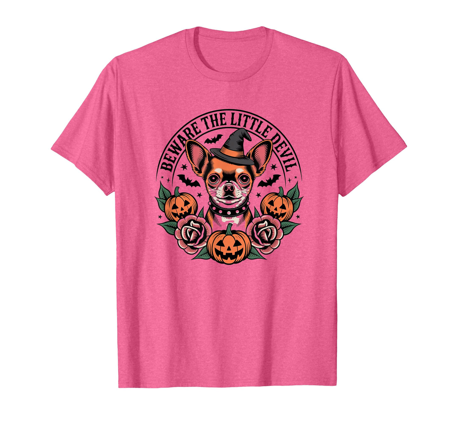 Chihuahua Witch Costume Funny Small Breed Beware Sign T-Shirt