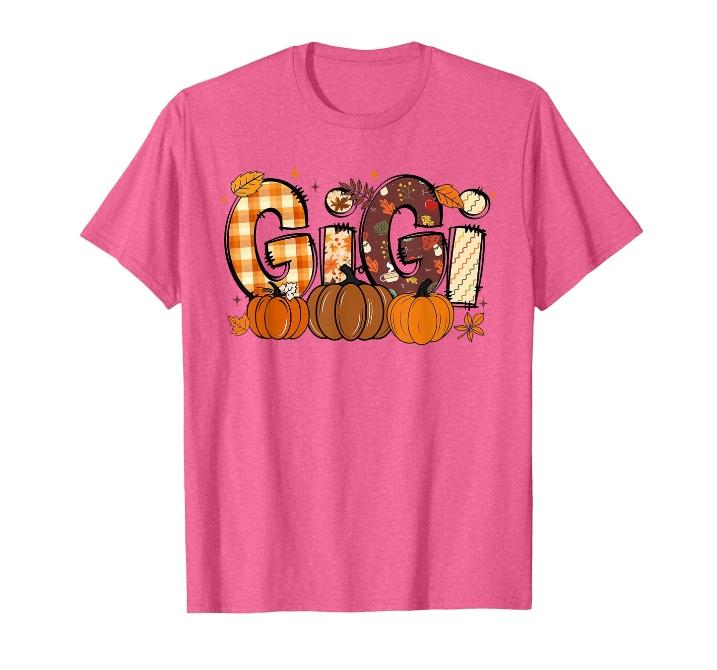 Retro Gigi Pumpkin Fall Leaves Grandma Fall Thanksgiving T-Shirt