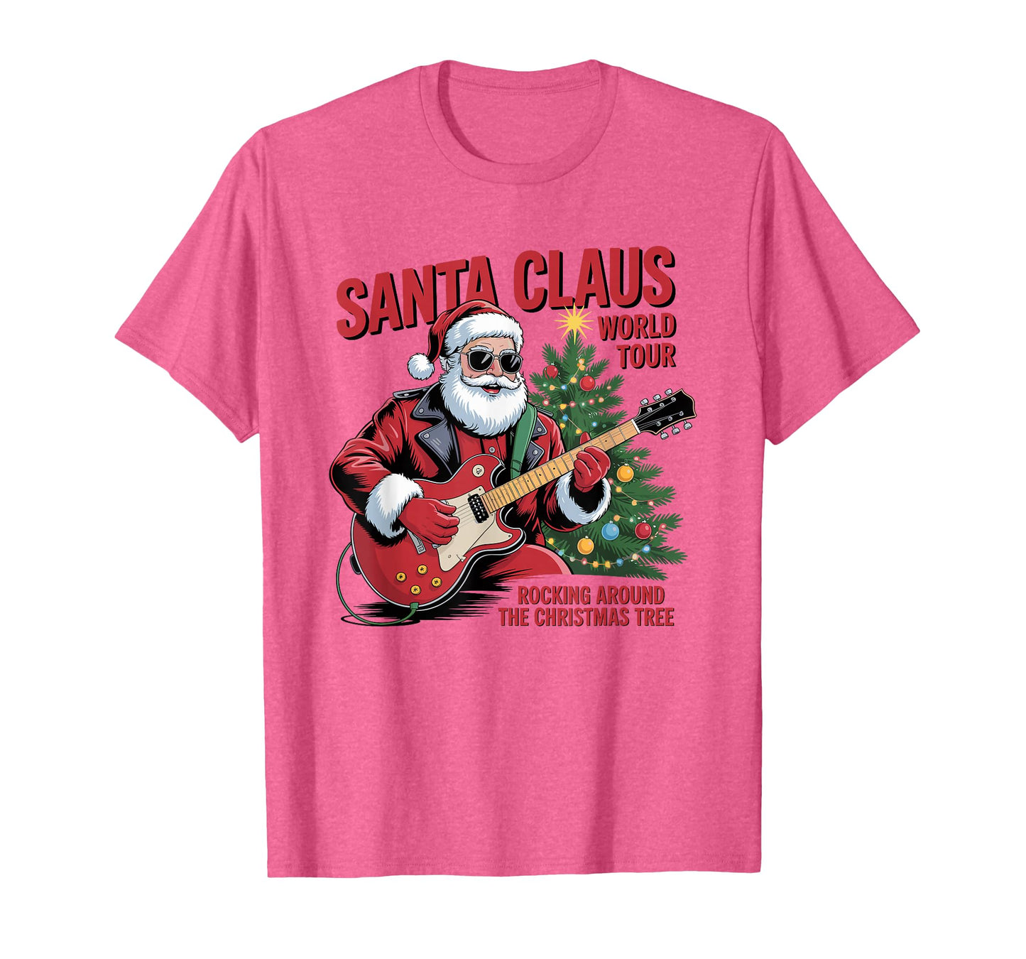 Santa Claus World Tour Rocking Around The Christmas Tree T-Shirt