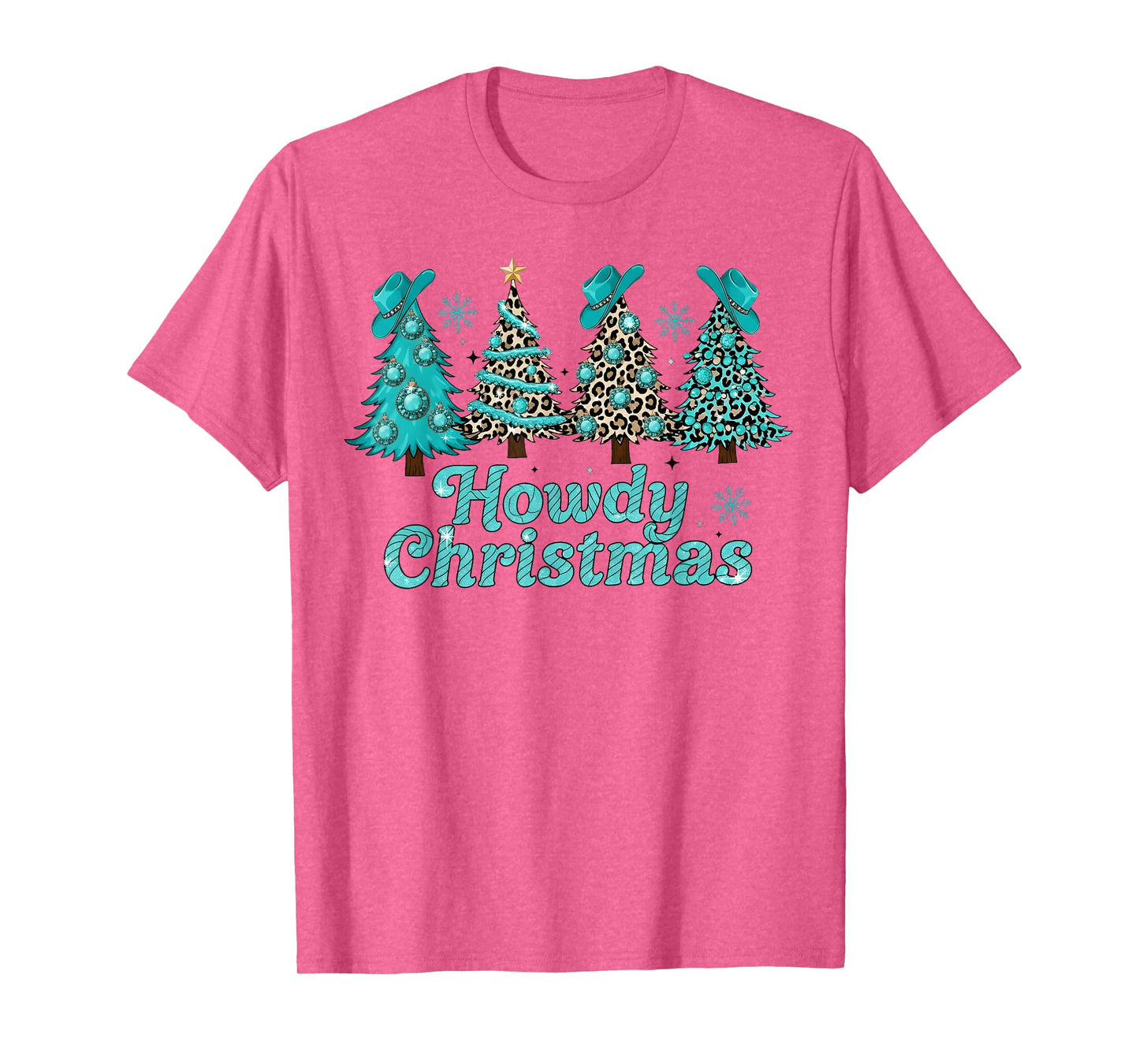 Christmas Tree Western Santa Hat Howdy Cowboy Men Women Kid T-Shirt
