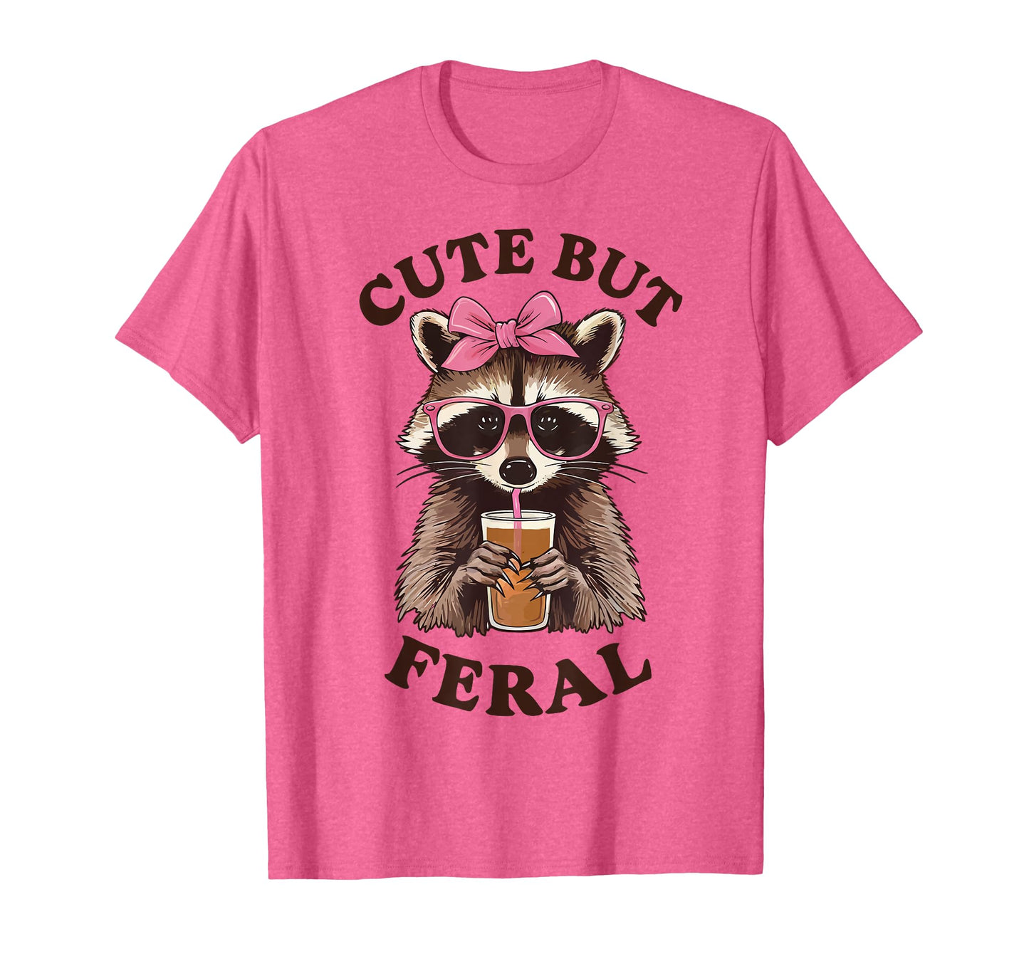 Cute But Feral Funny Racoon With Glasses Toddler Girls Kids T-Shirt