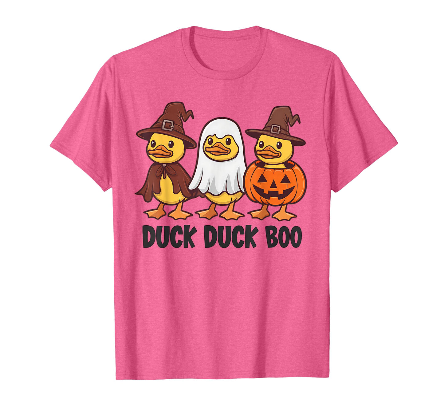 Funny Duck Duck Boo Cute Halloween Duck Witch Ghost Pumpkin T-Shirt