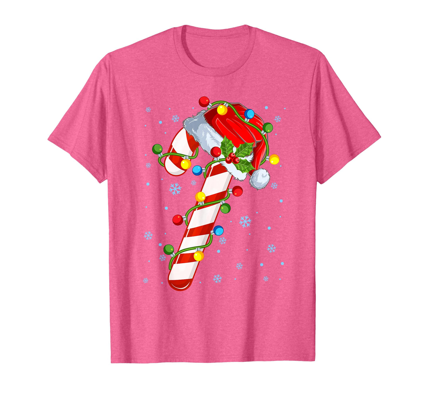 Candy Cane Crew Funny Christmas Lights Santa Hat Xmas Pajama T-Shirt
