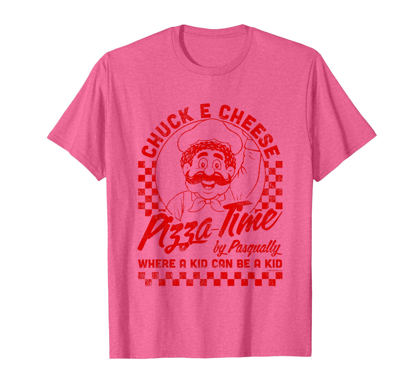 Chuck E. Cheese Pizza Time By Pasqually Vintage Chest Logo T-Shirt