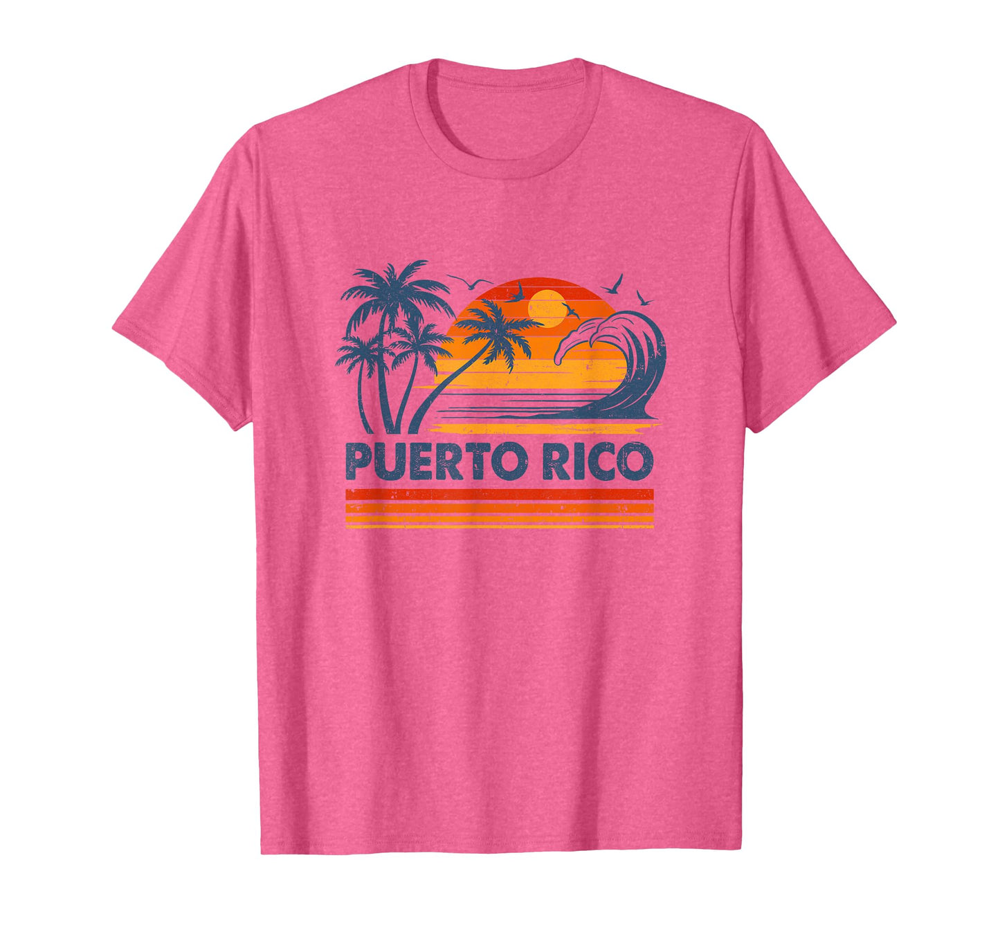 Puerto Rico Vacation Sunset Cute 70S Vintage Retro Beach T-Shirt