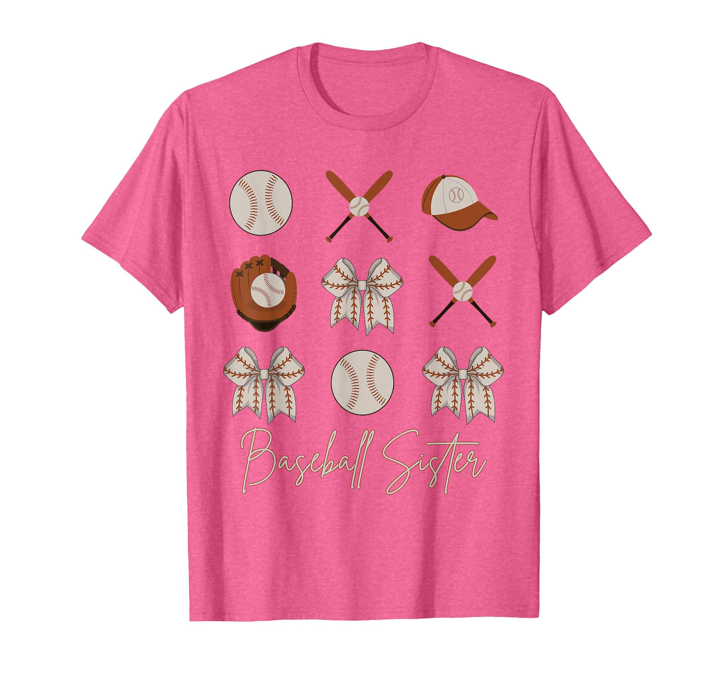Baseball Sister Coquette Bow Girls Cheer Baseball T-Shirt