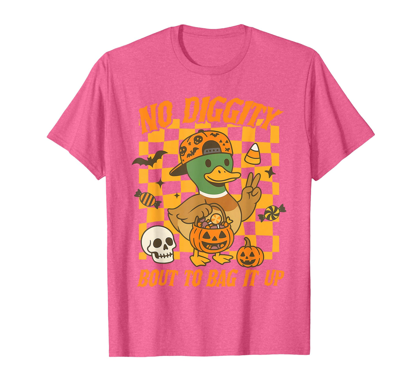 Halloween Mallard Duck Spooky No Diggity Bout to Bag Its Up T-Shirt