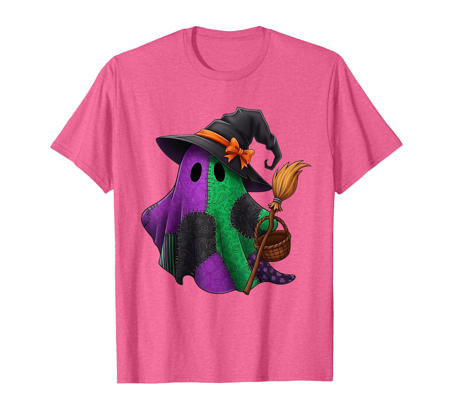 Witch Ghost Spooky Season Witchcraft Kawaii Quilt Coven T-Shirt