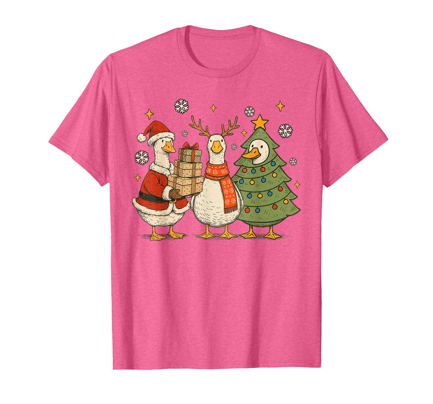 Christmas Goose Xmas Vibes Funny Silly Goose Reindeer T-Shirt