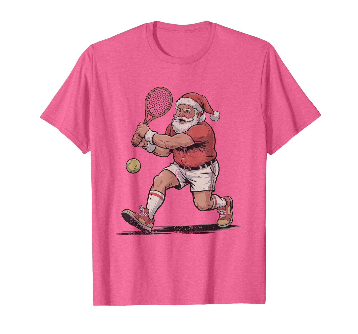 Vintage Santa Playing Tennis Retro Christmas Holiday Sports T-Shirt