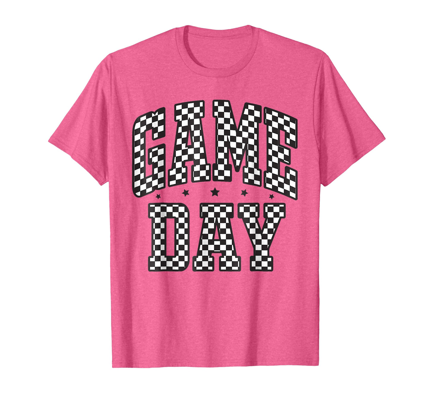 Black White Checkered Game Day Funny Football Men Women Cute T-Shirt