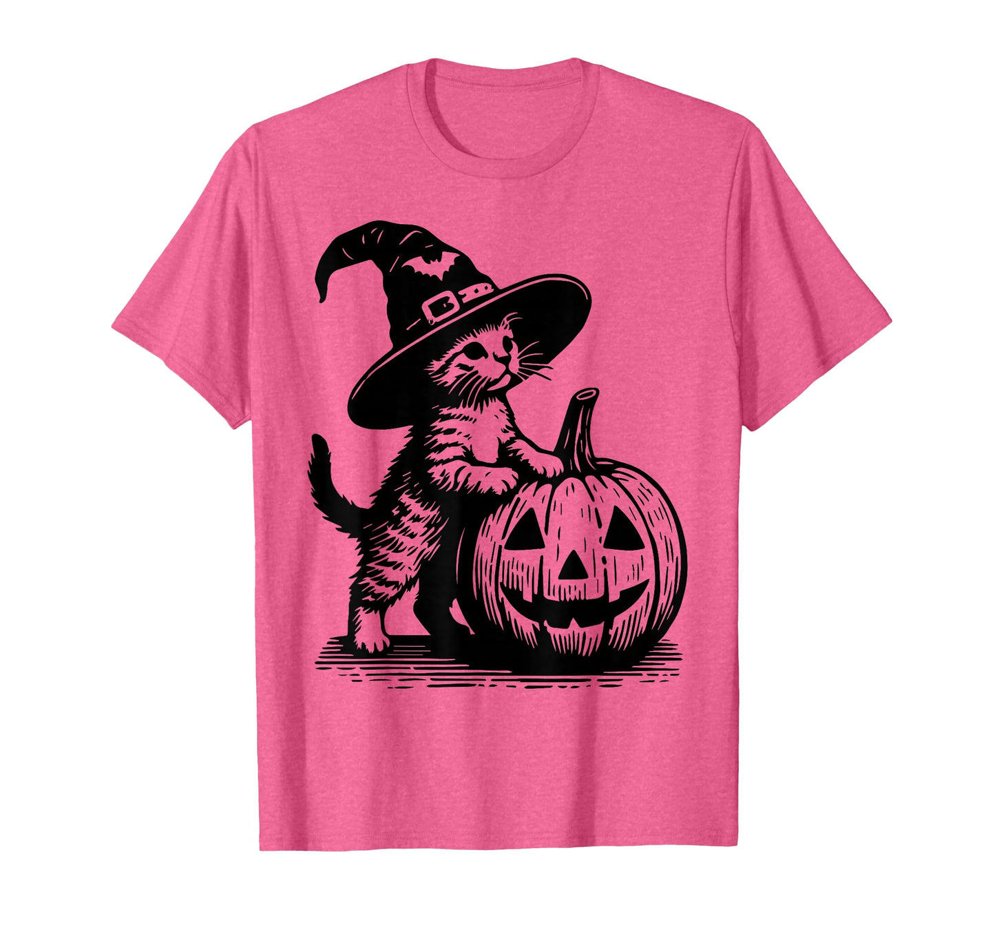 Vintage Cute Halloween Kitty Retro Witch cat Pumpkin Graphic T-Shirt
