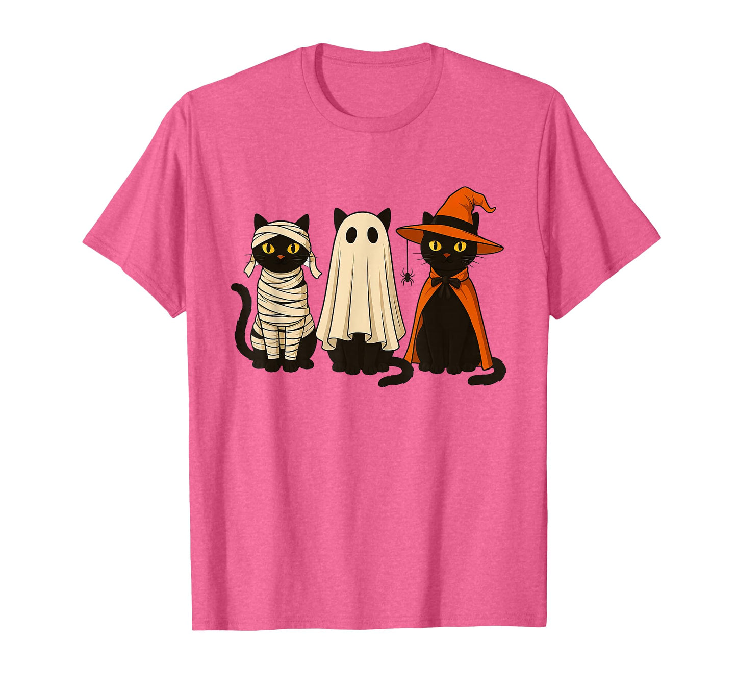 Cute Halloween Cats Mummy Ghost and Witch Cat T-Shirt
