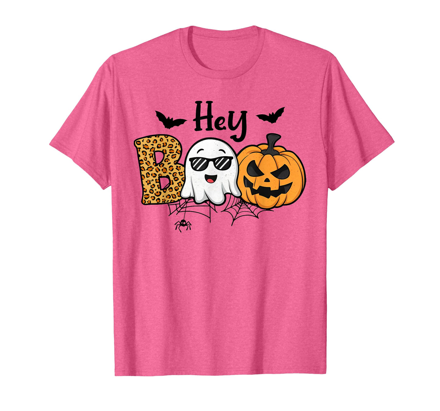 Halloween Hey Boo Ghost Pumpkin Costume Women Girls Kids T-Shirt