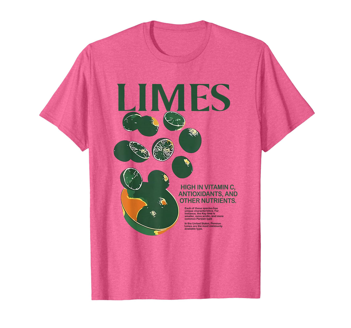 Retro Vintage Limes Graphic Vegetables Lemon Women and Men T-Shirt